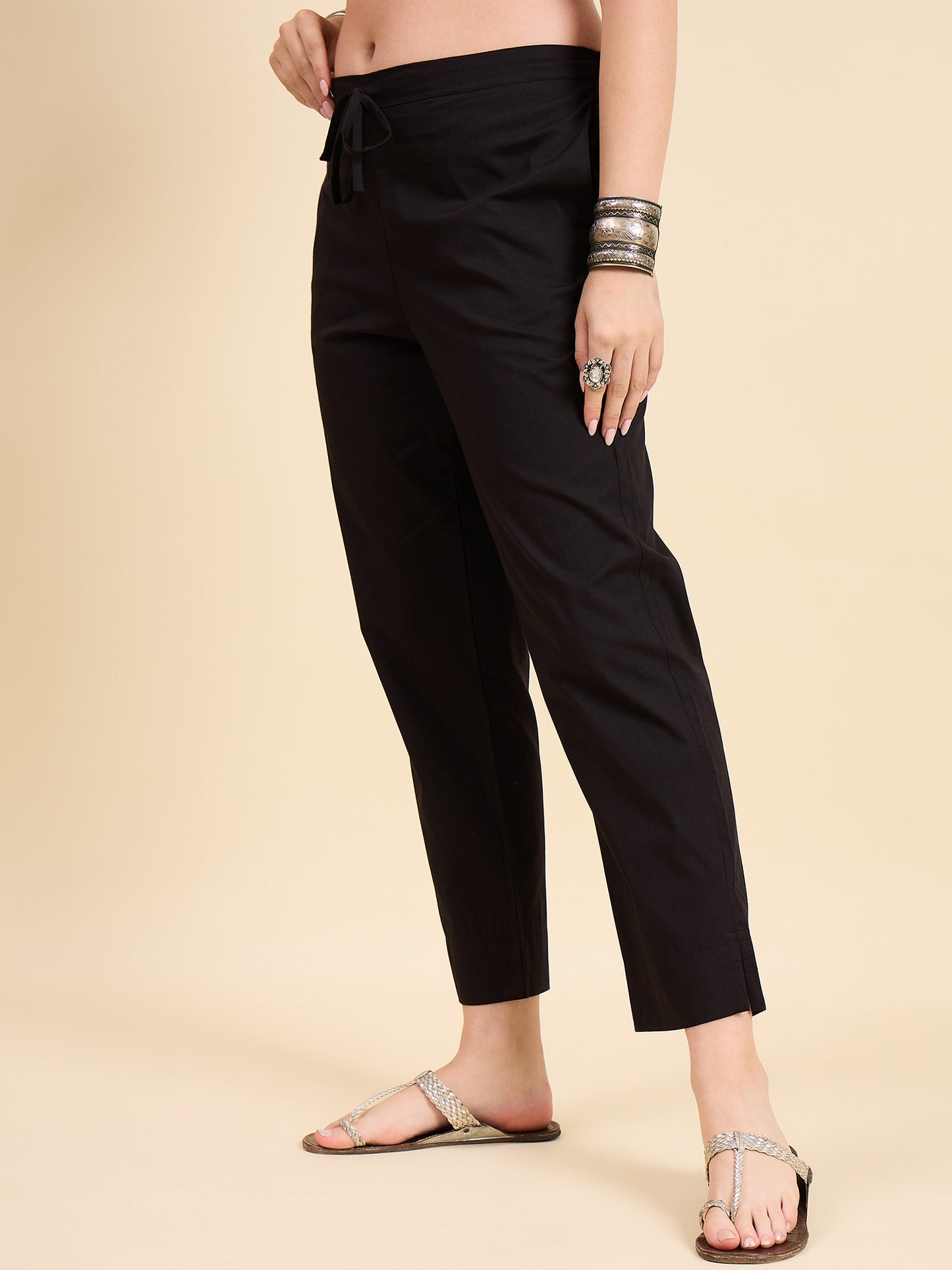 Ethnic Set Women Solid Trousers