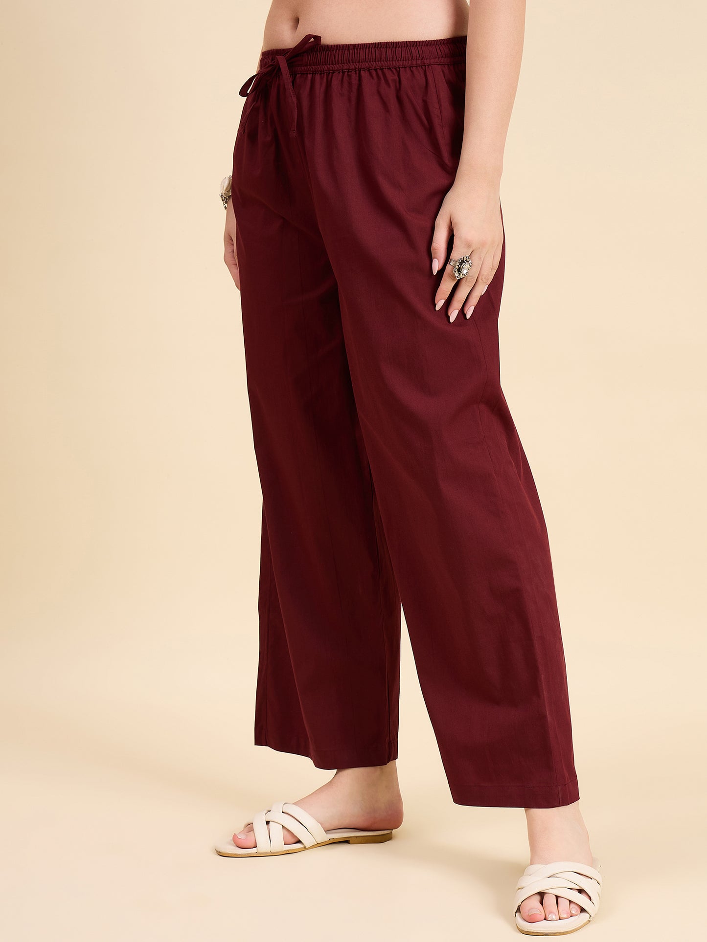 Ethnic Set Women Solid Palazzos