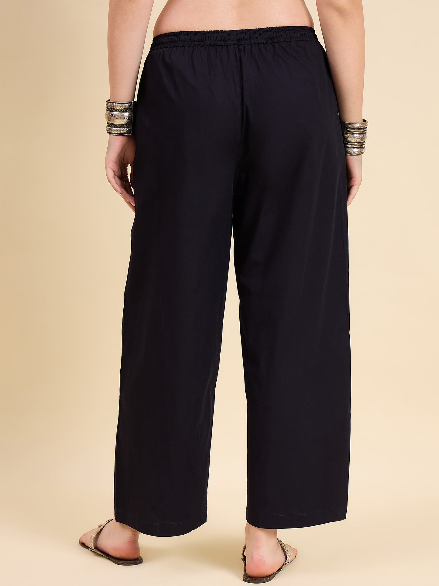 Ethnic Set Women Solid Palazzos