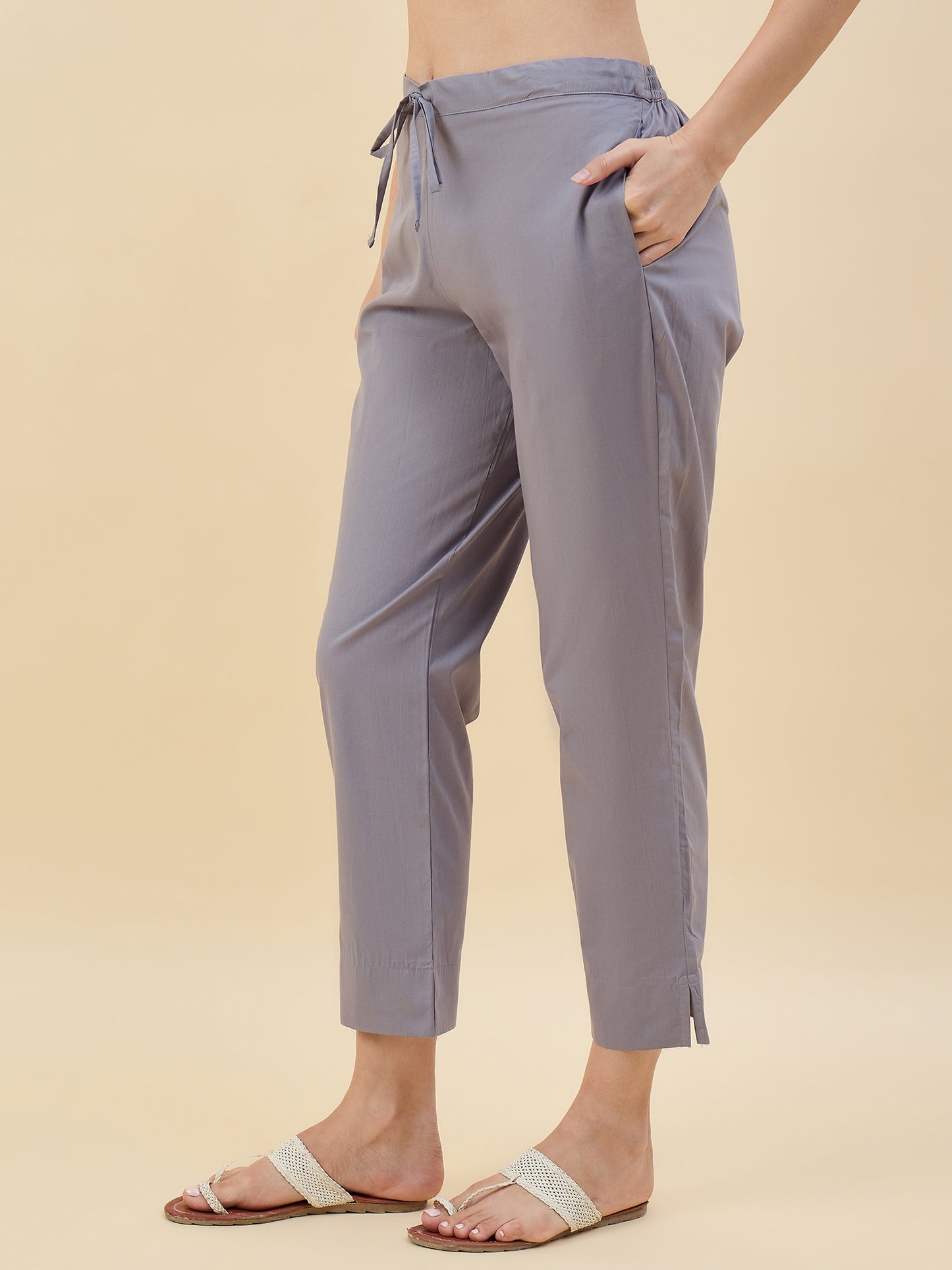 Ethnic Set Women Solid Trousers