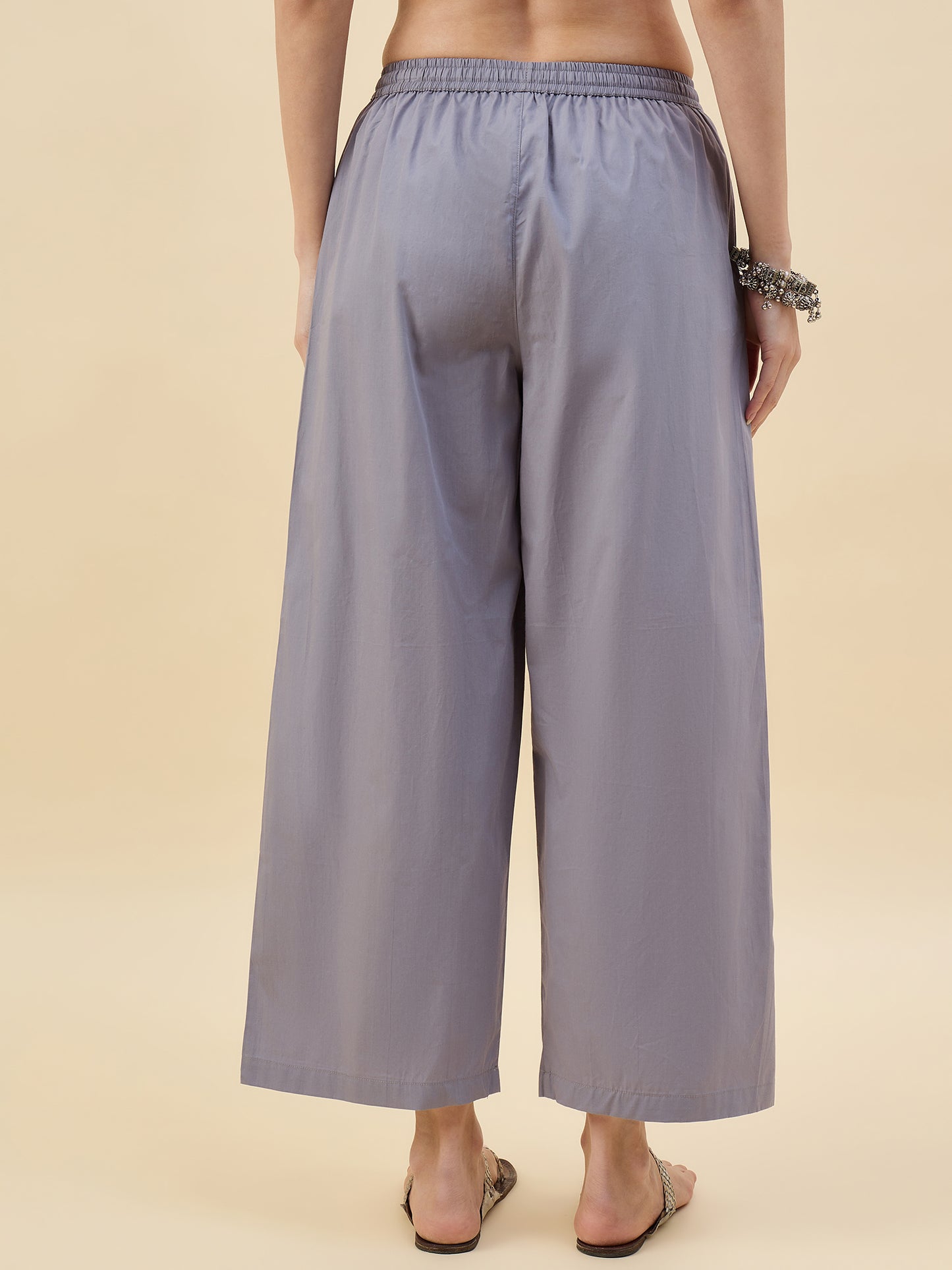 Ethnic Set Women Solid Palazzos