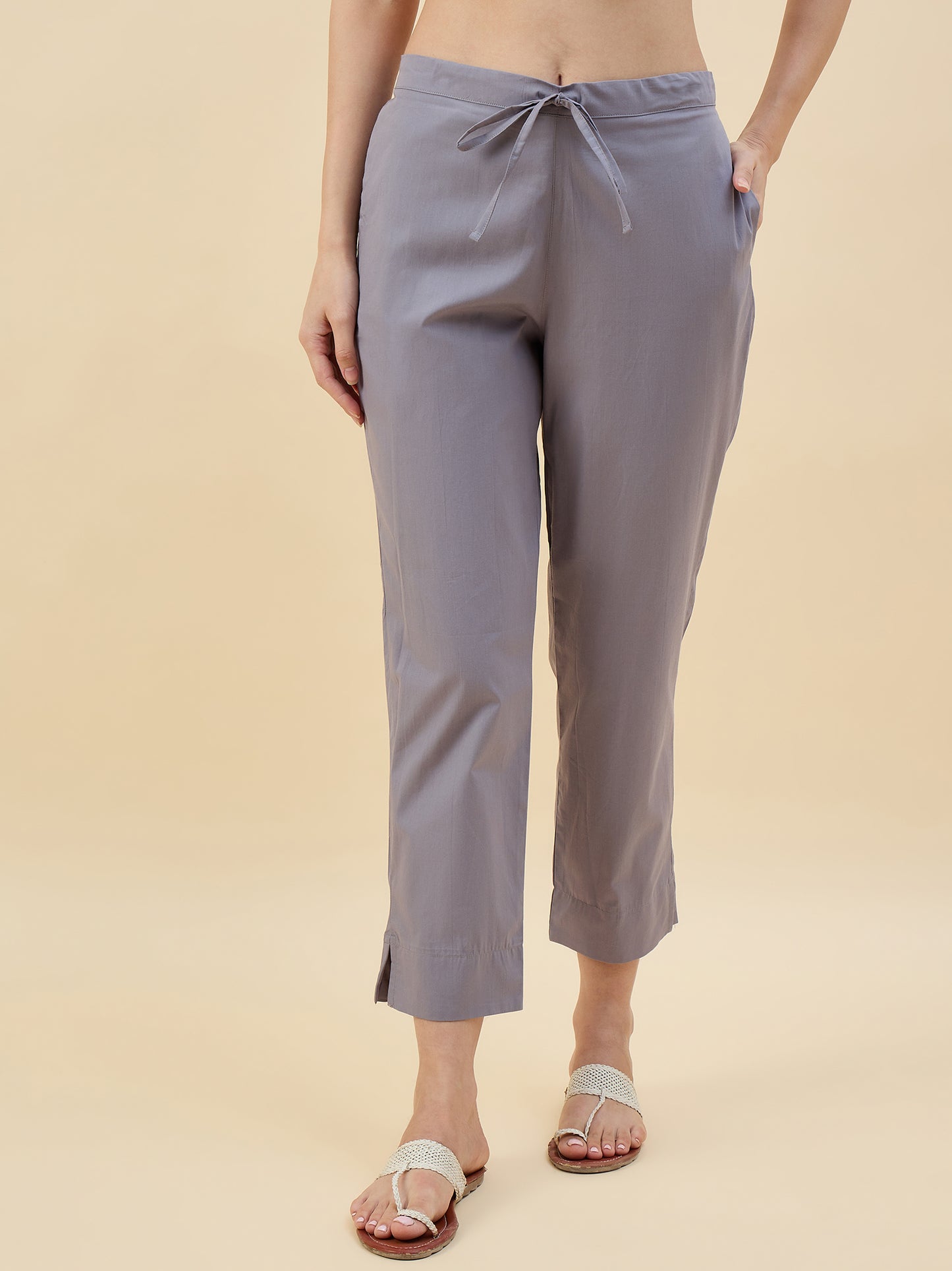 Ethnic Set Women Solid Trousers