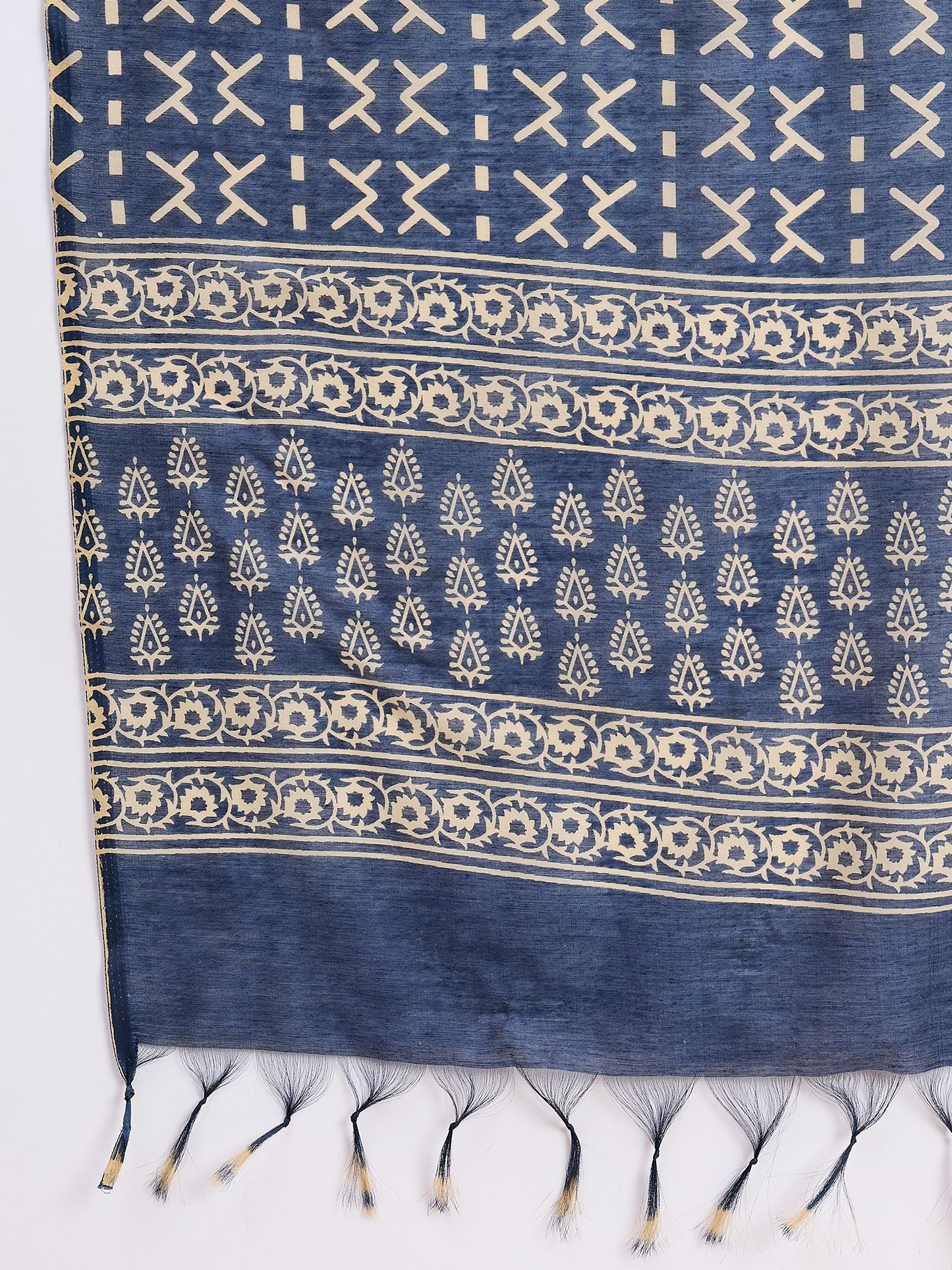 Ethnic Set Women Embroidered Straight Blue Kurta And Pant Set With Dupatta