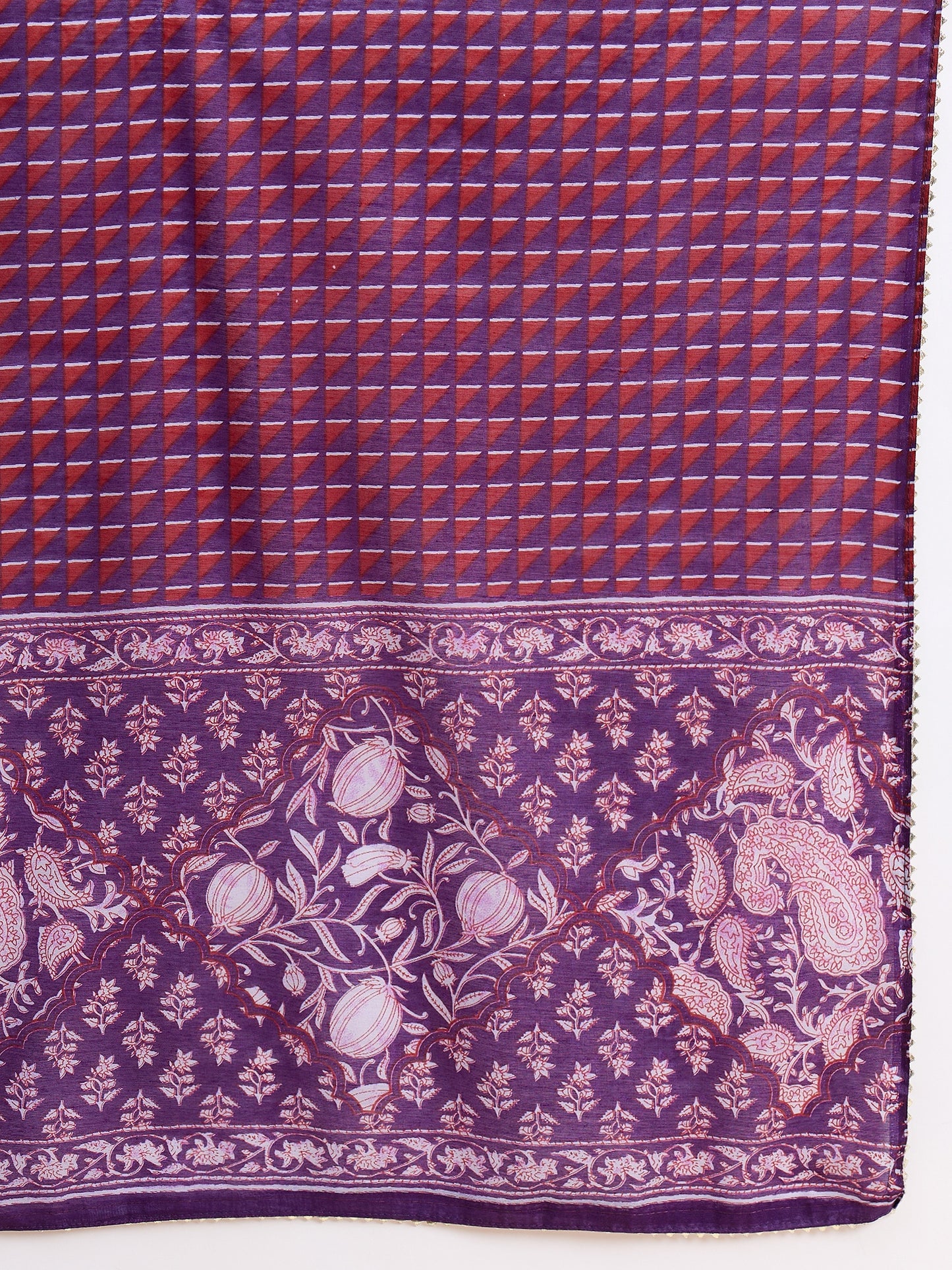 Ethnic Set Women Printed Anarkali Kurta And Pant Set With Dupatta