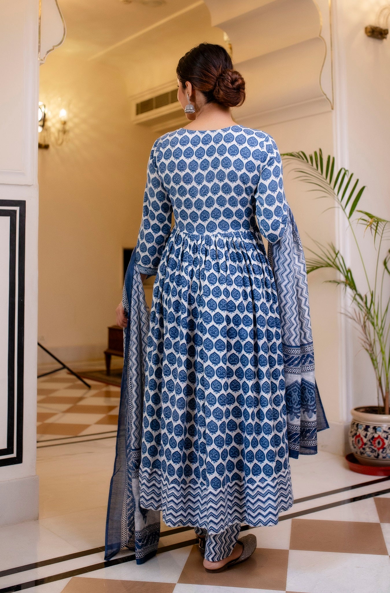 Premium Cotton Printed Embroidery Work Long Anarkali Kurti With Pant and  Dupatta Set, Kurta Palazzo Set, Pakistani Salwar, Readymade Kurti - Etsy