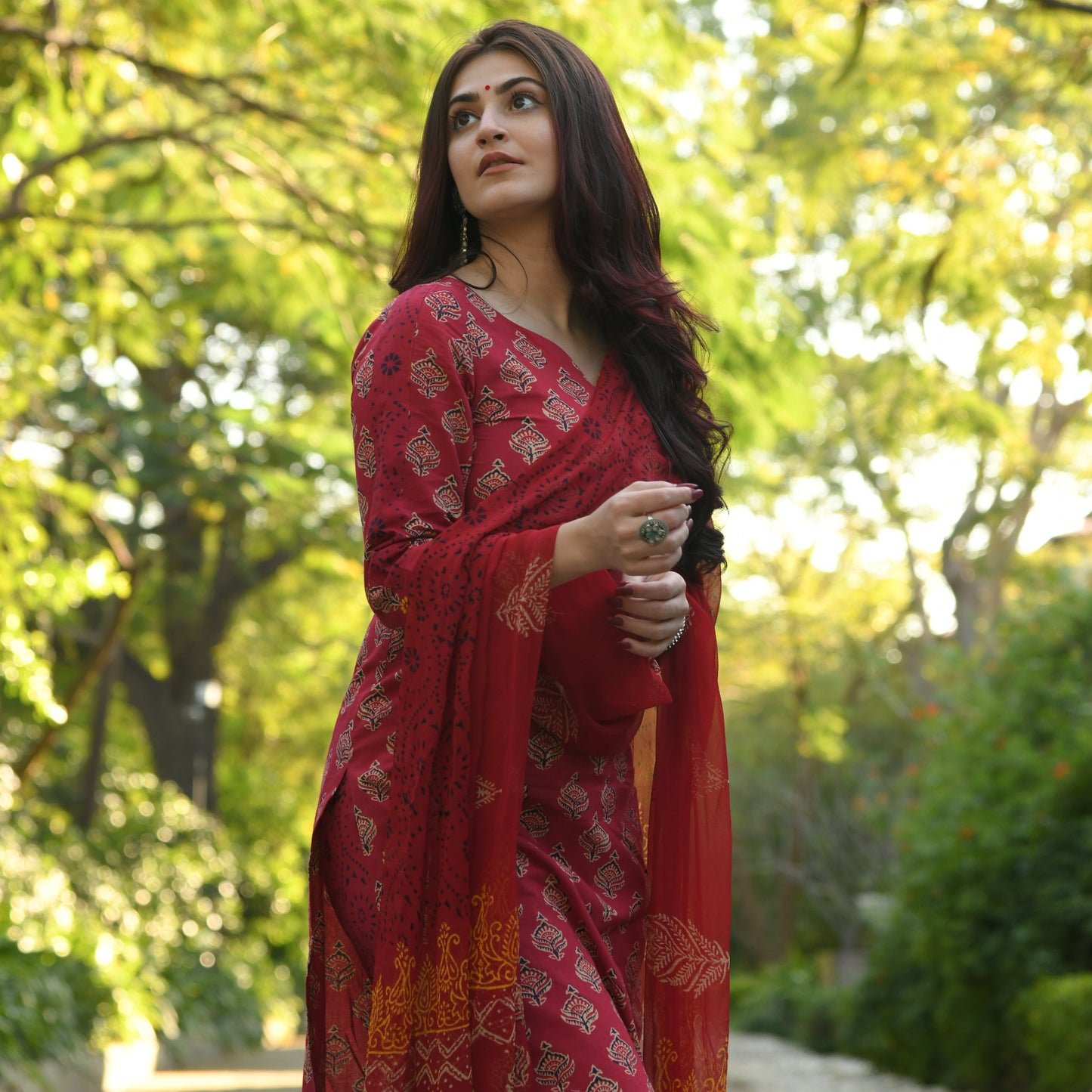 Ethnic Set Women Printed Kurta and Pant Set with Dupatta - Ethnic Set