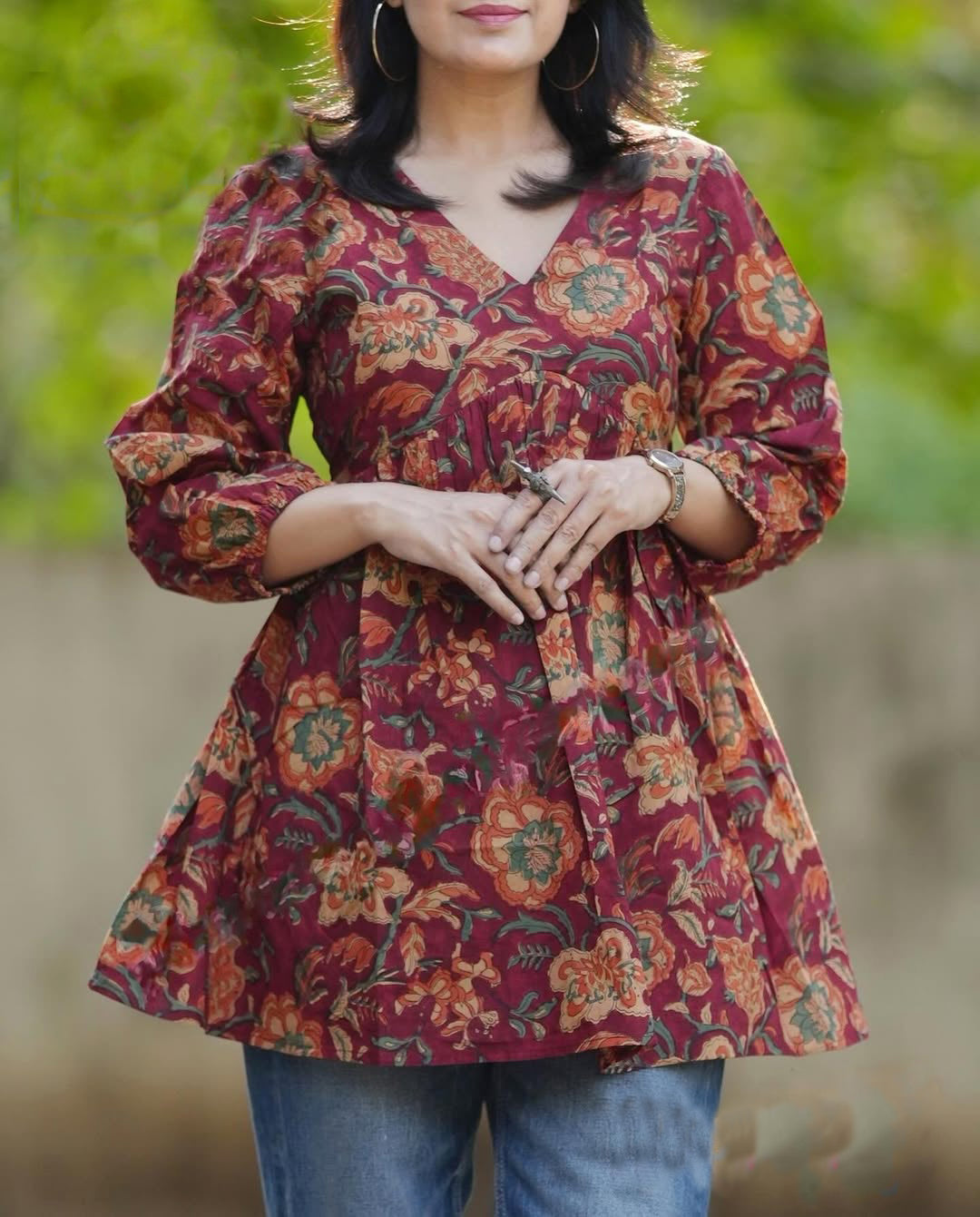Ethnic Set Women Floral Printed Short Kurta