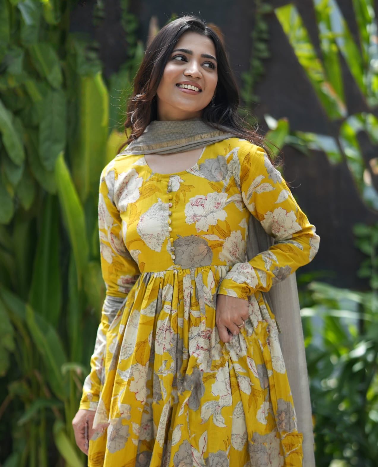 Ethnic Set Women Printed Anarkali Kurta and Pant Set With Dupatta