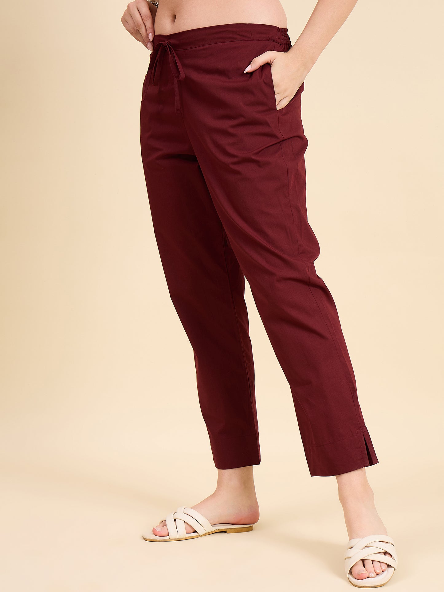 Ethnic Set Women Solid Trousers