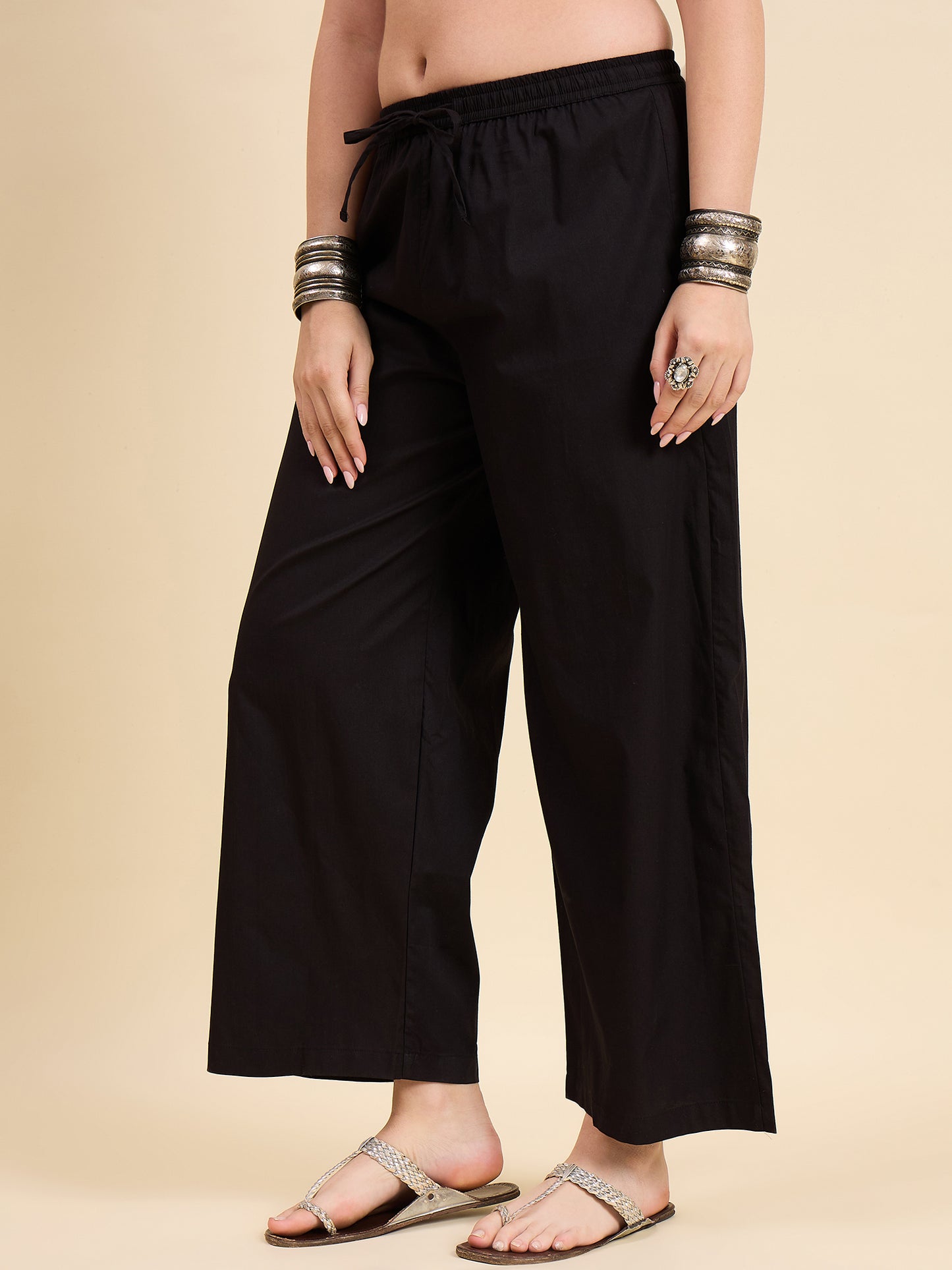 Ethnic Set Women Solid Palazzos