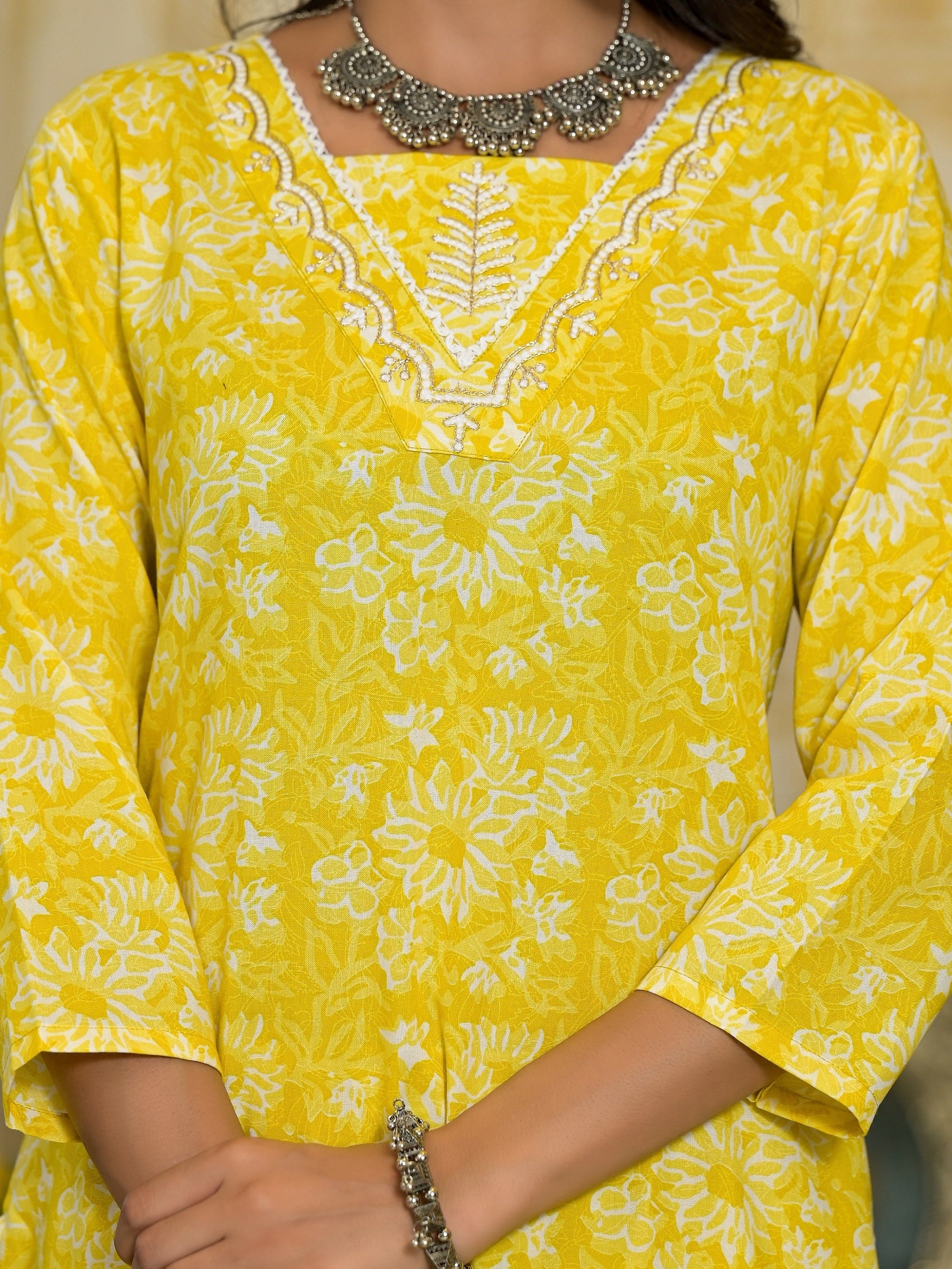 Ethnic Set Women Embroidery A-Line Kurta and Pant set with Dupatta - Ethnic Set