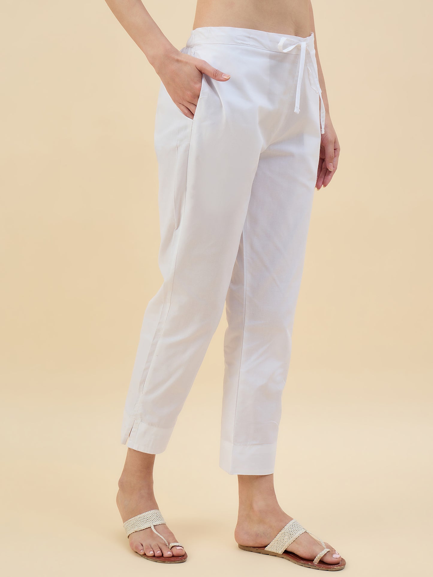 Ethnic Set Women Solid Trousers