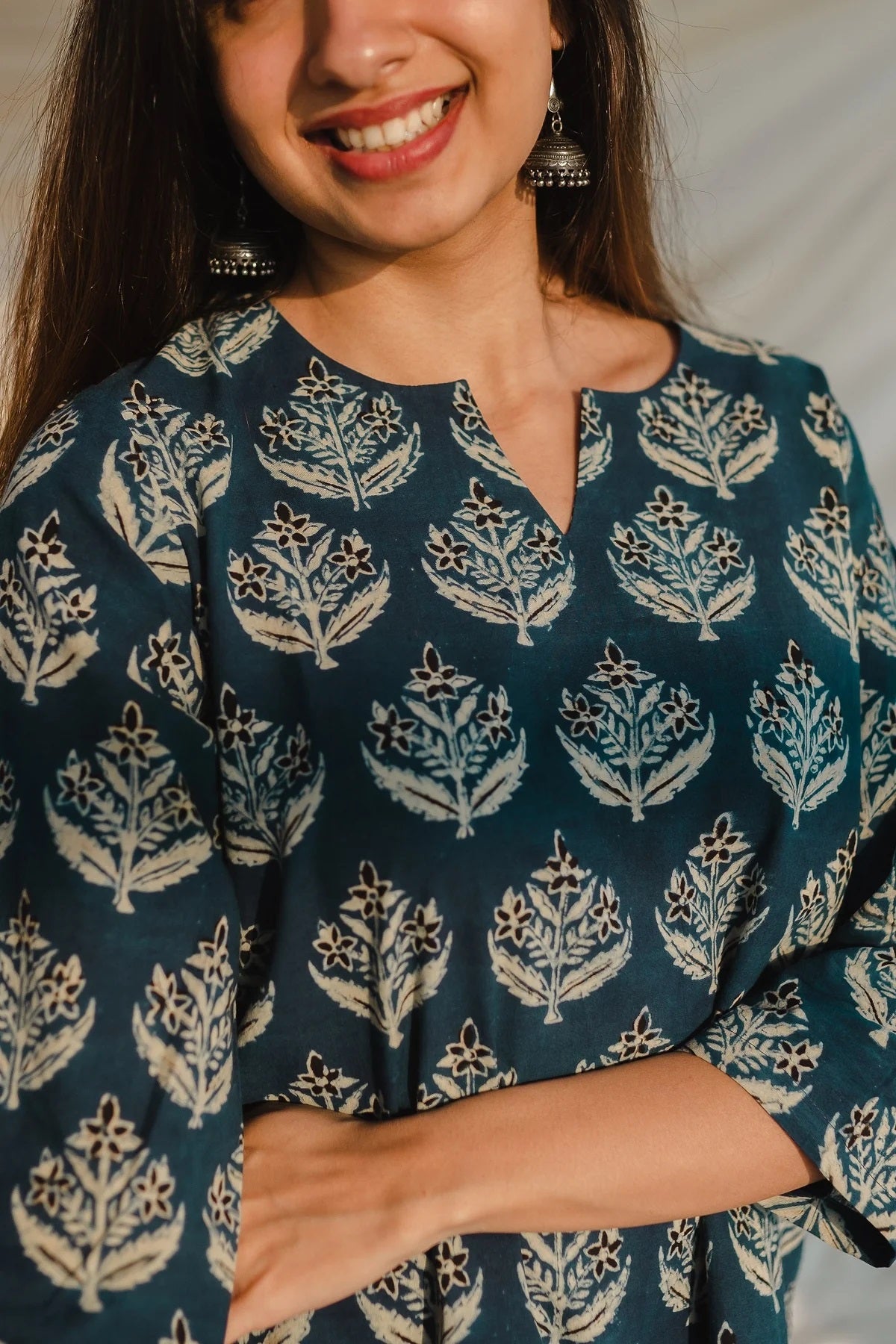 Ethnic Set Women Printed Straight Short Kurta