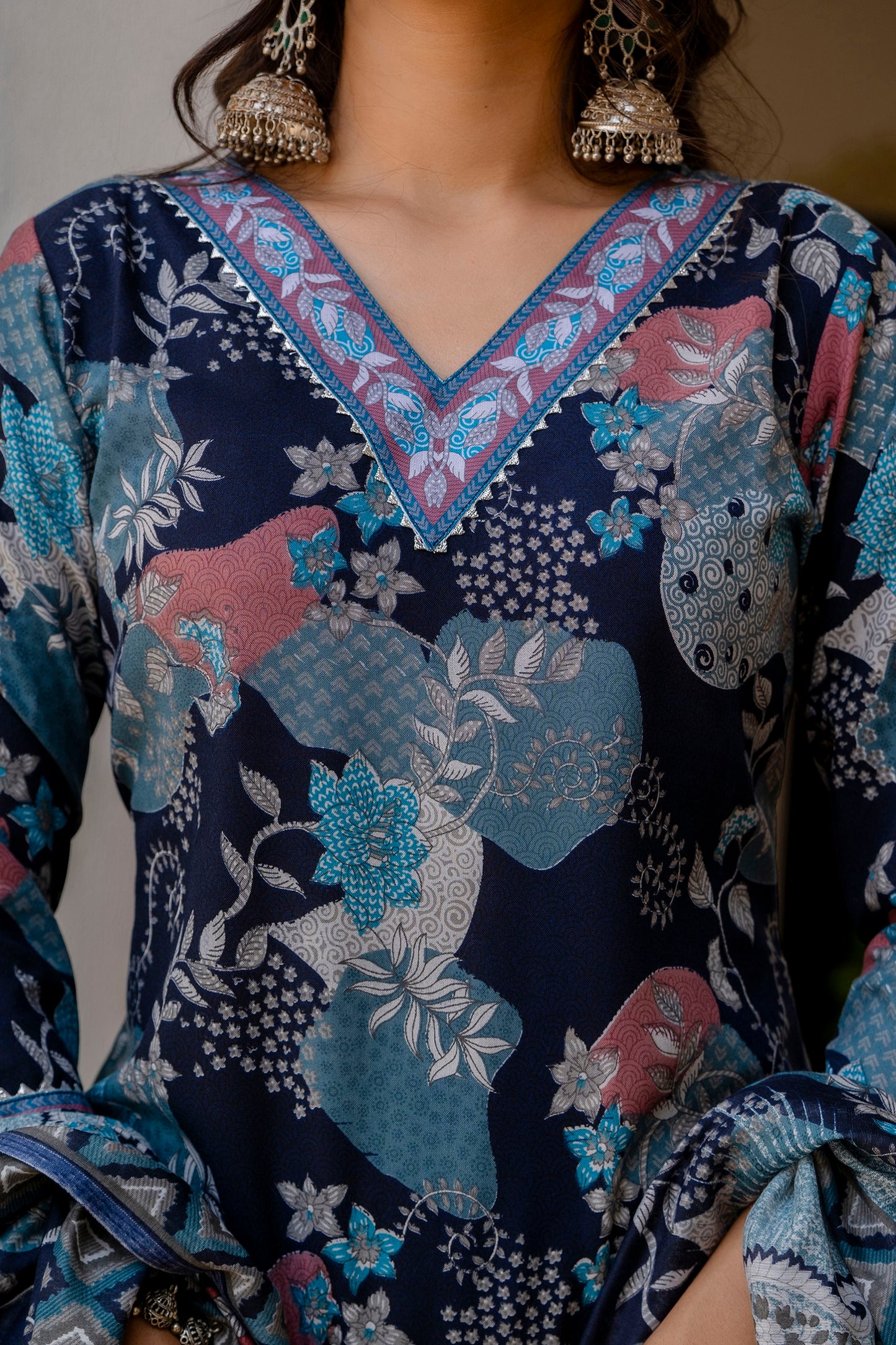 Ethnic Set Women Printed A-Line Kurta and Pant set with Dupatta
