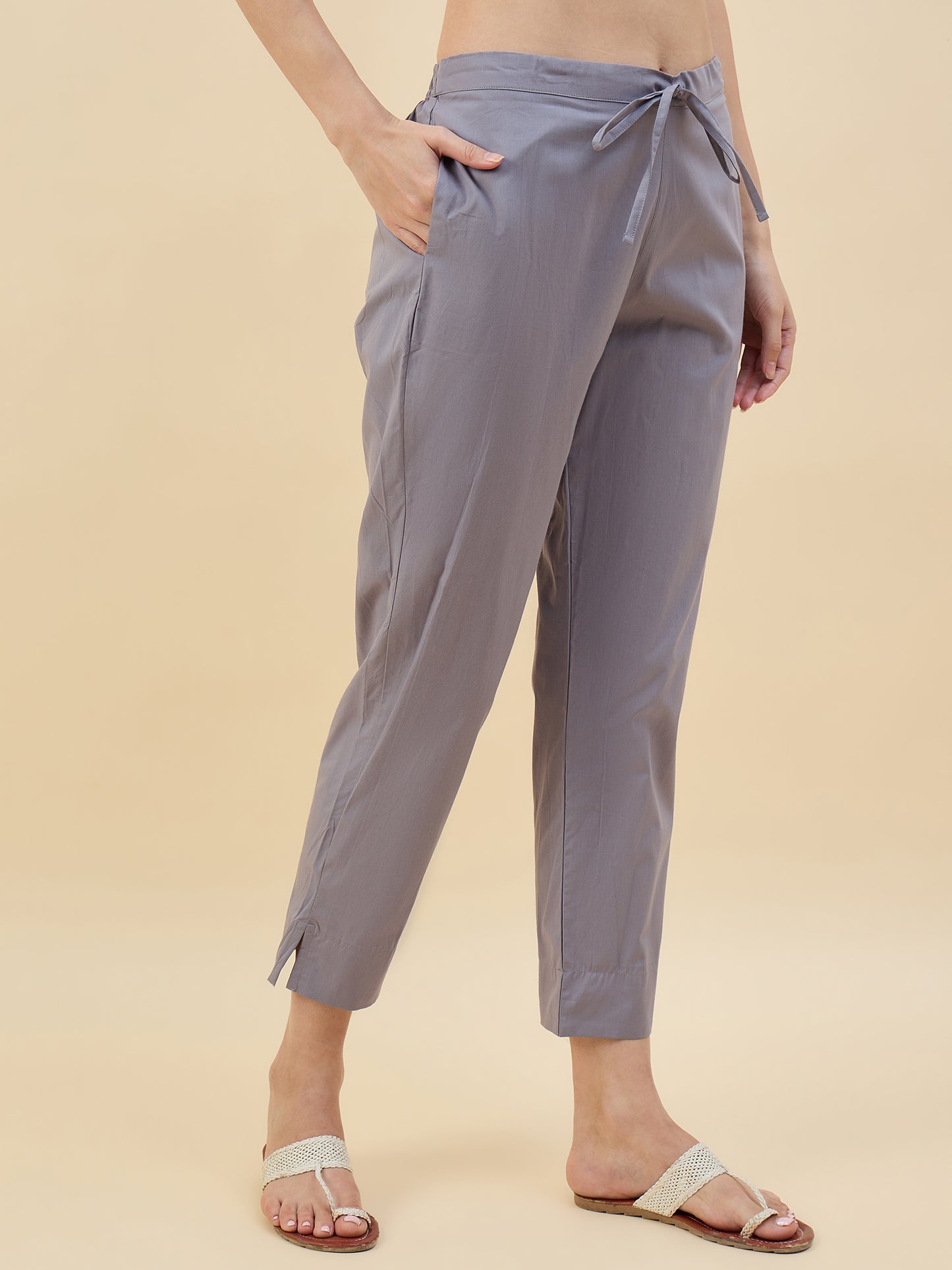 Ethnic Set Women Solid Trousers