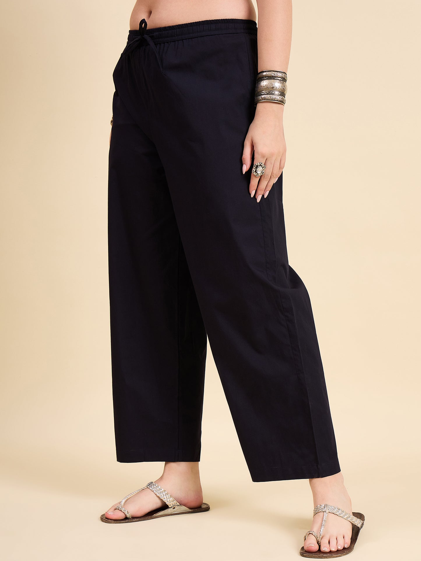 Ethnic Set Women Solid Palazzos