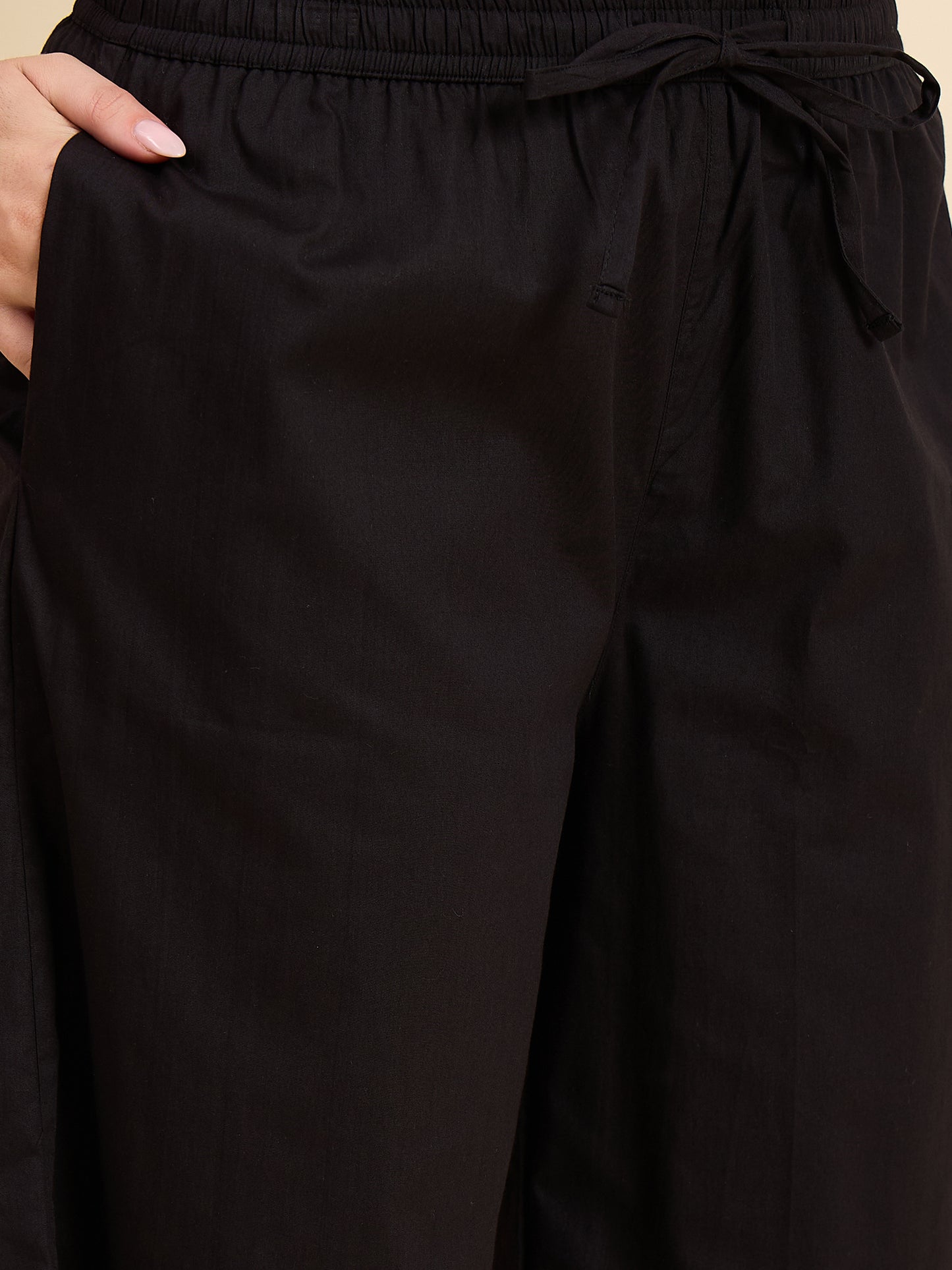 Ethnic Set Women Solid Palazzos