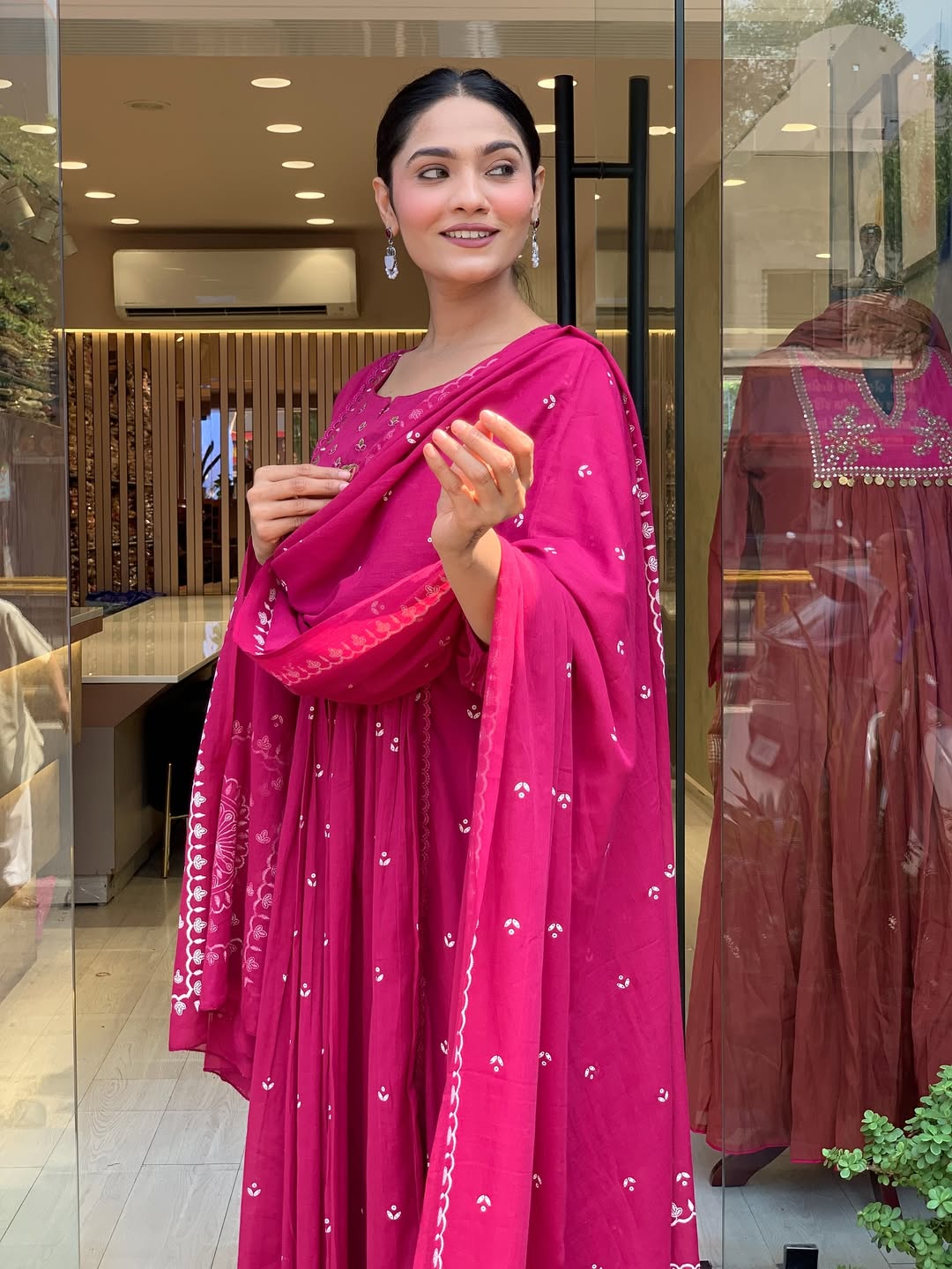 Ethnic Set Women Embroidery Anarkali Kurta and Pant with Dupatta