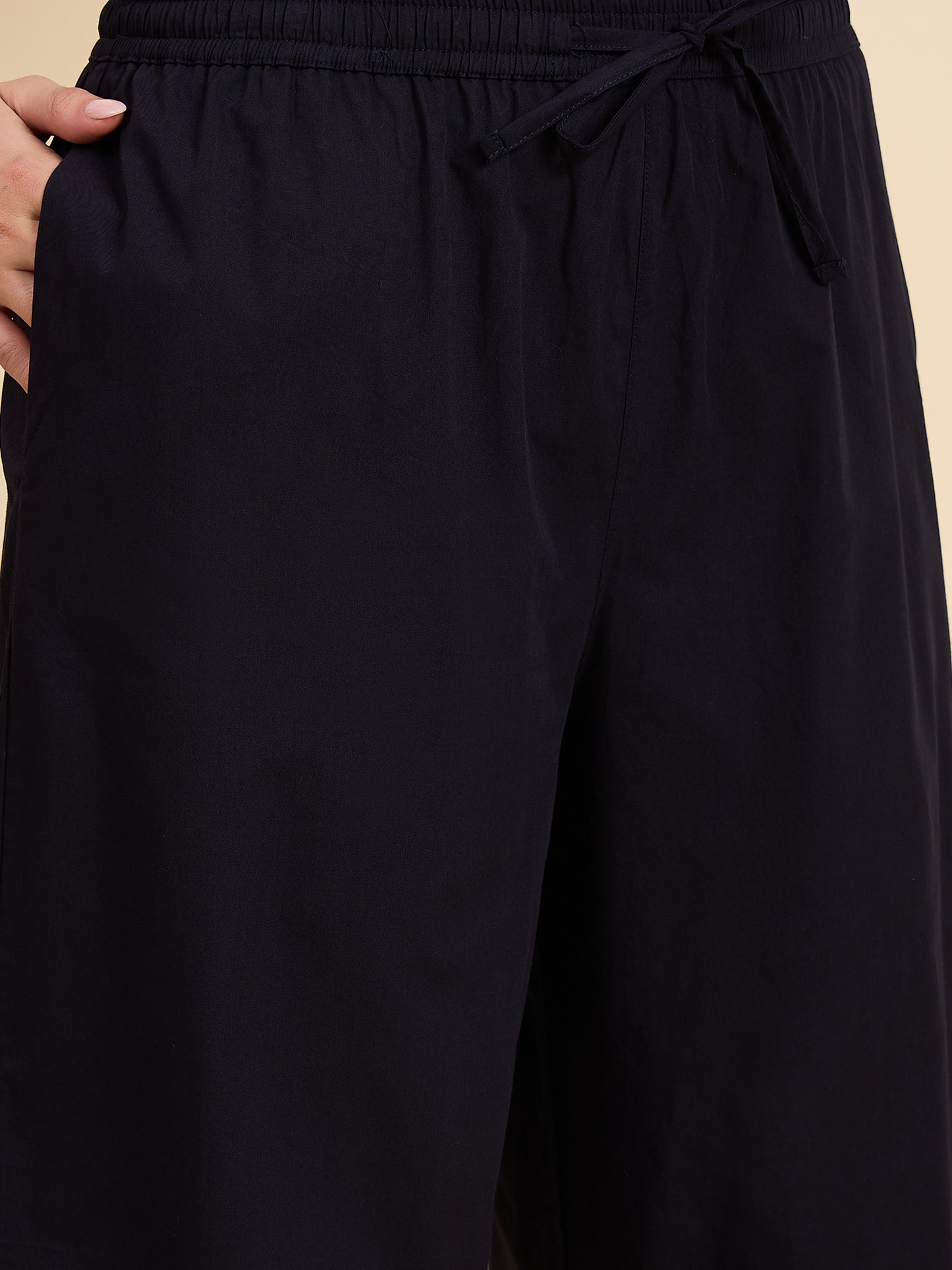 Ethnic Set Women Solid Palazzos