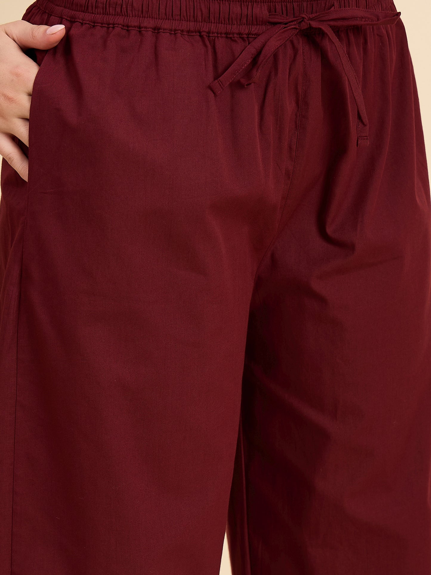 Ethnic Set Women Solid Palazzos