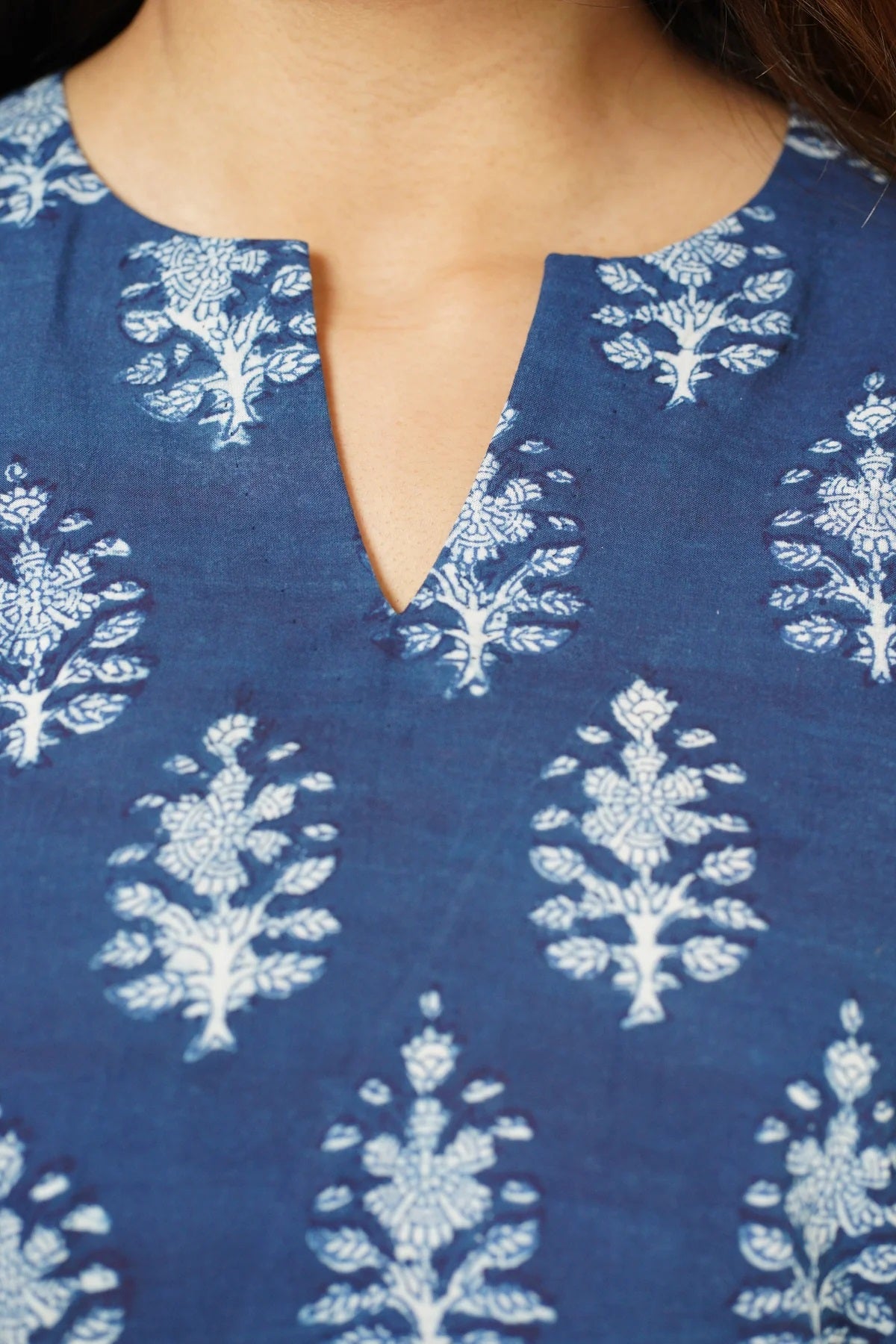 Ethnic Set Women Printed Straight Blue Kurta