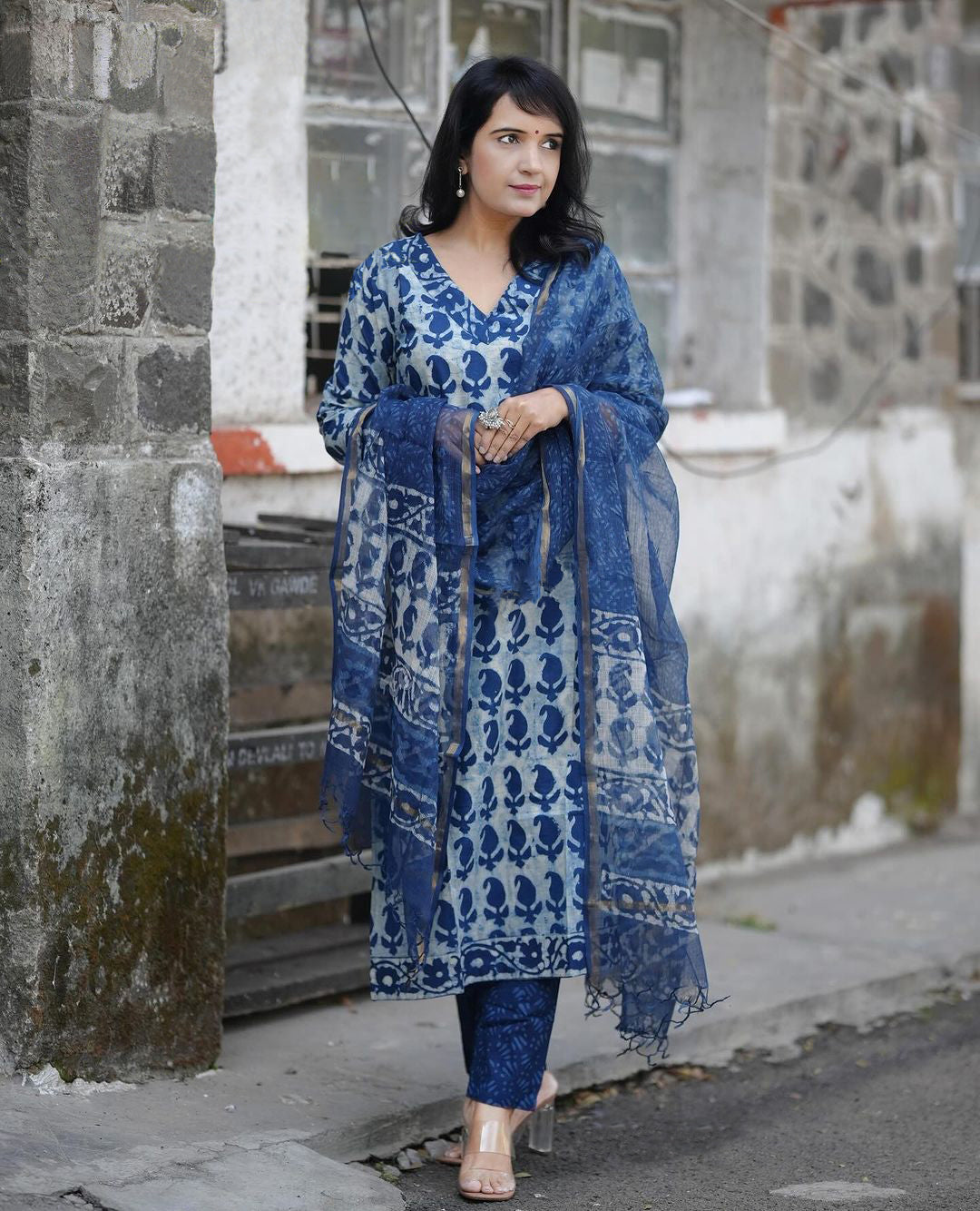 Ethnic Set Women Straight Printed Kurta and Pant Set With Dupatta