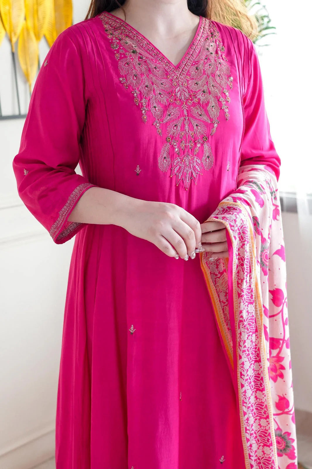 Ethnic Set Women Embroidery Anarkali Kurta and Pant with Dupatta