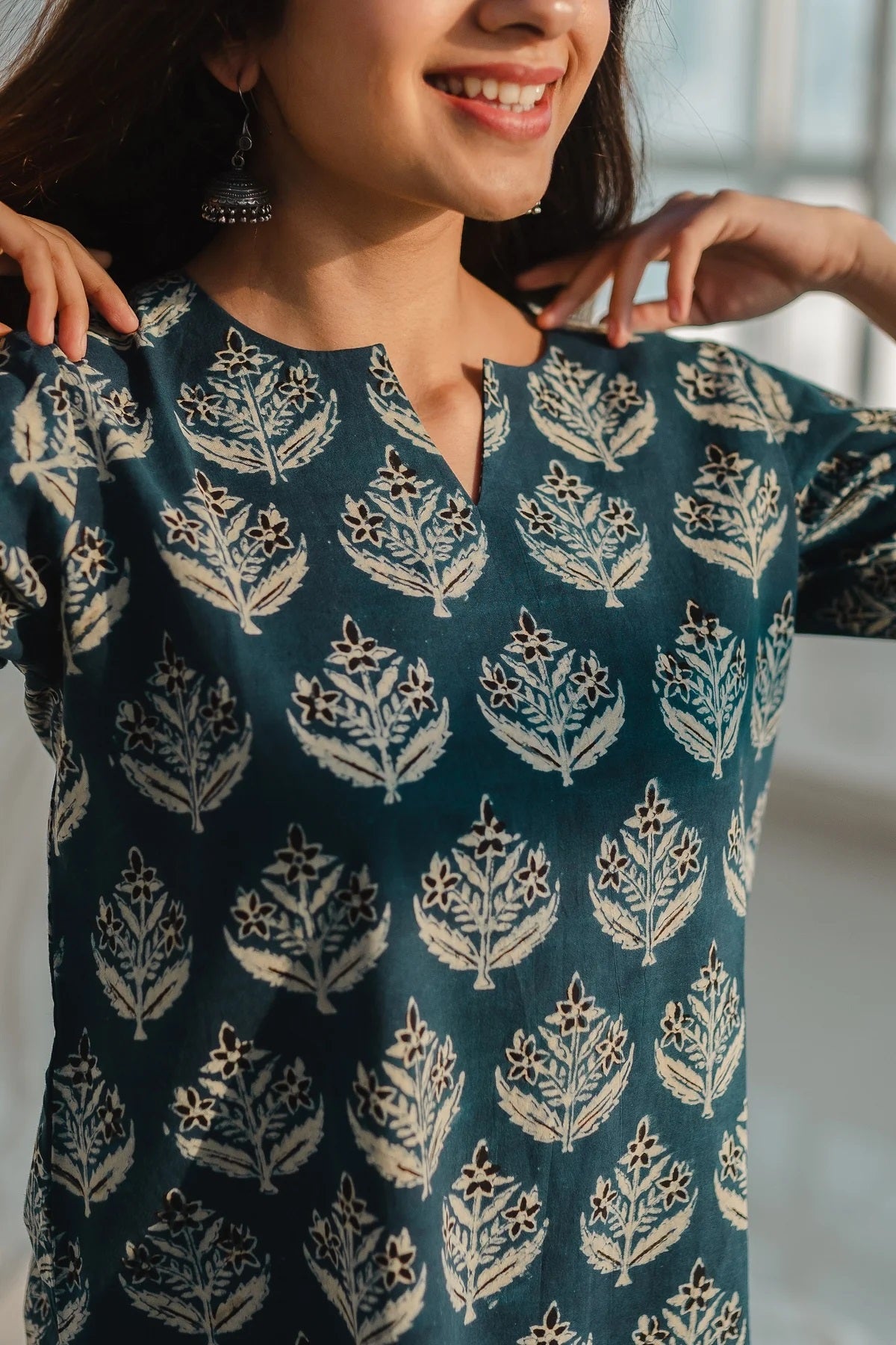 Ethnic Set Women Printed Straight Short Kurta