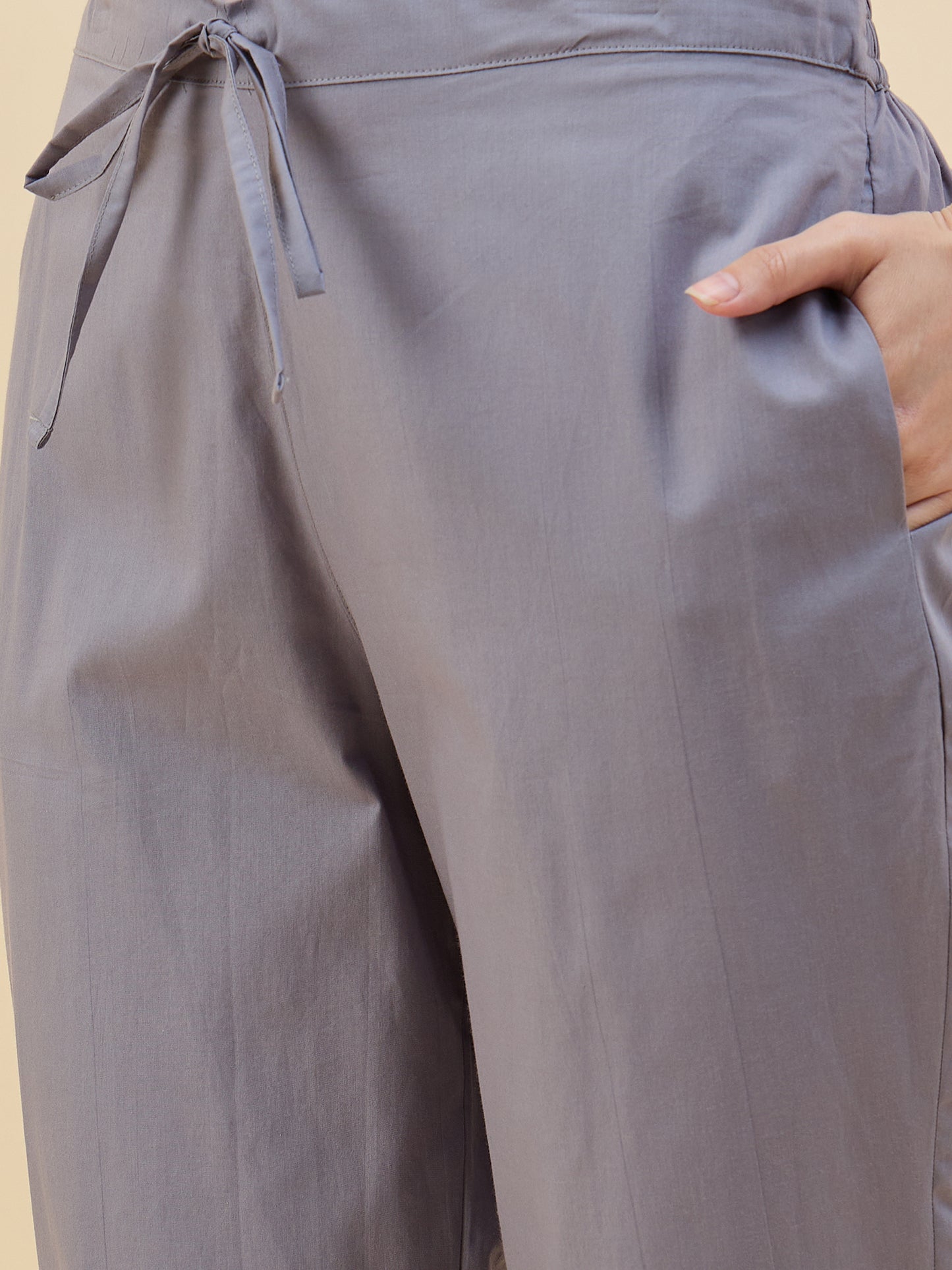 Ethnic Set Women Solid Trousers