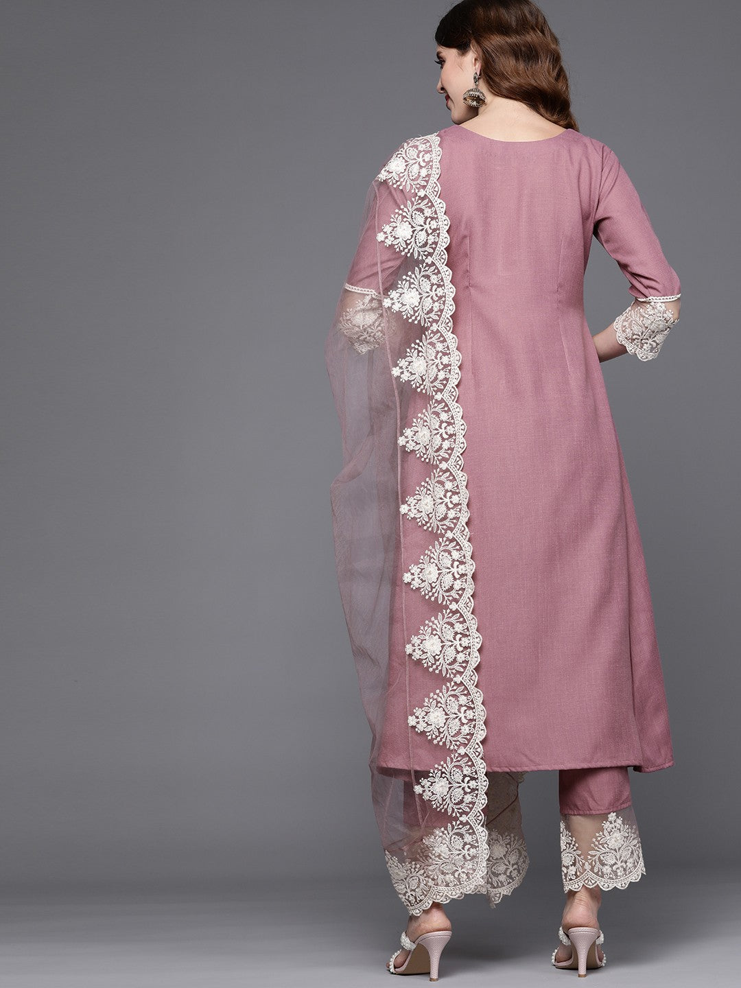 Ethnic Set Women Printed A-Line Kurta And Pant Set With Dupatta