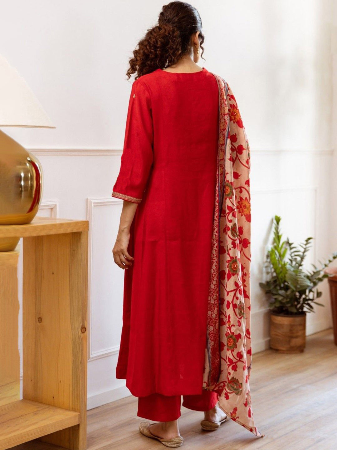 Ethnic Set Women Embroidery Anarkali Kurta and Pant with Dupatta