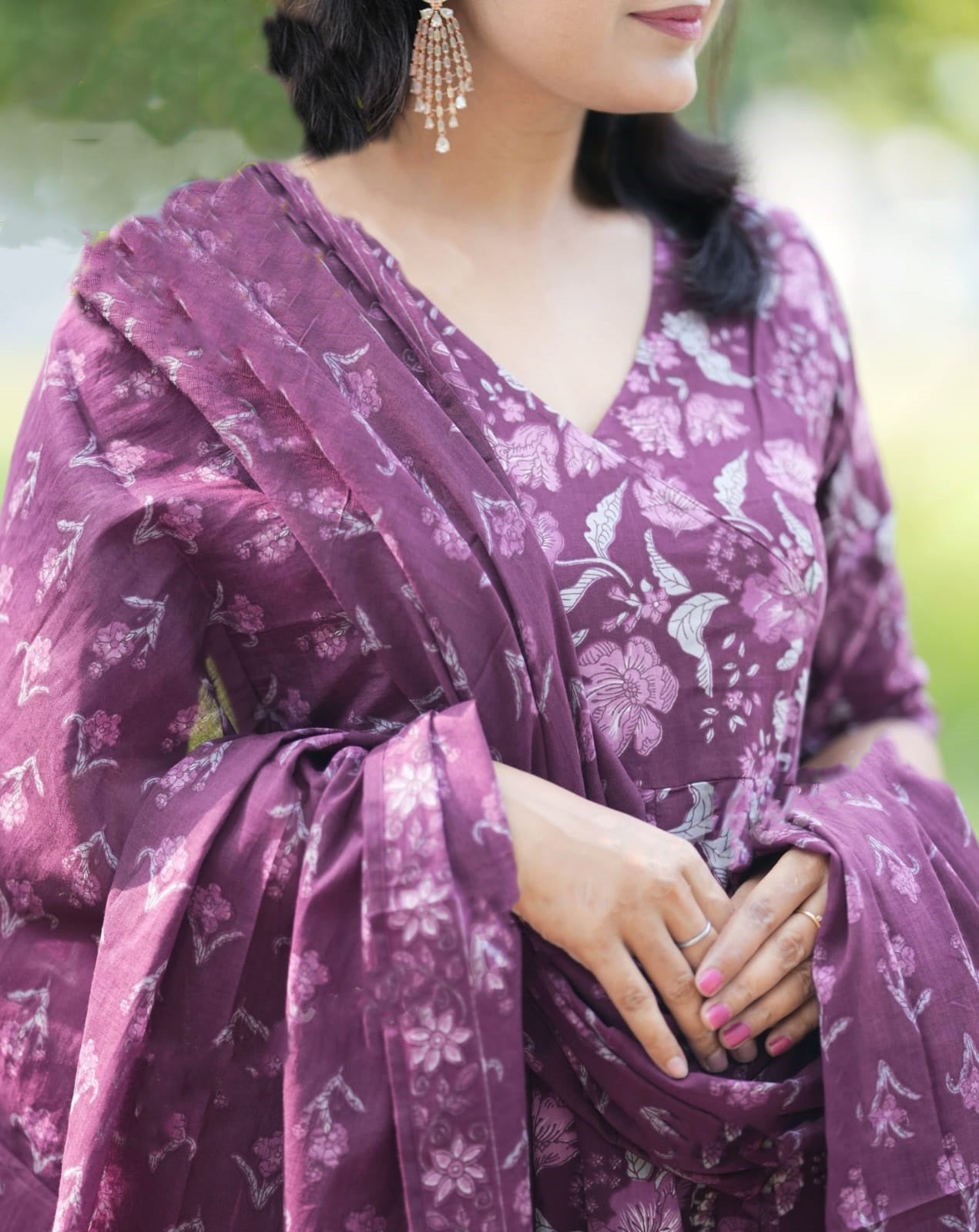 Ethnic Set Women Printed A-Line Kurta and Pant Set With Dupatta