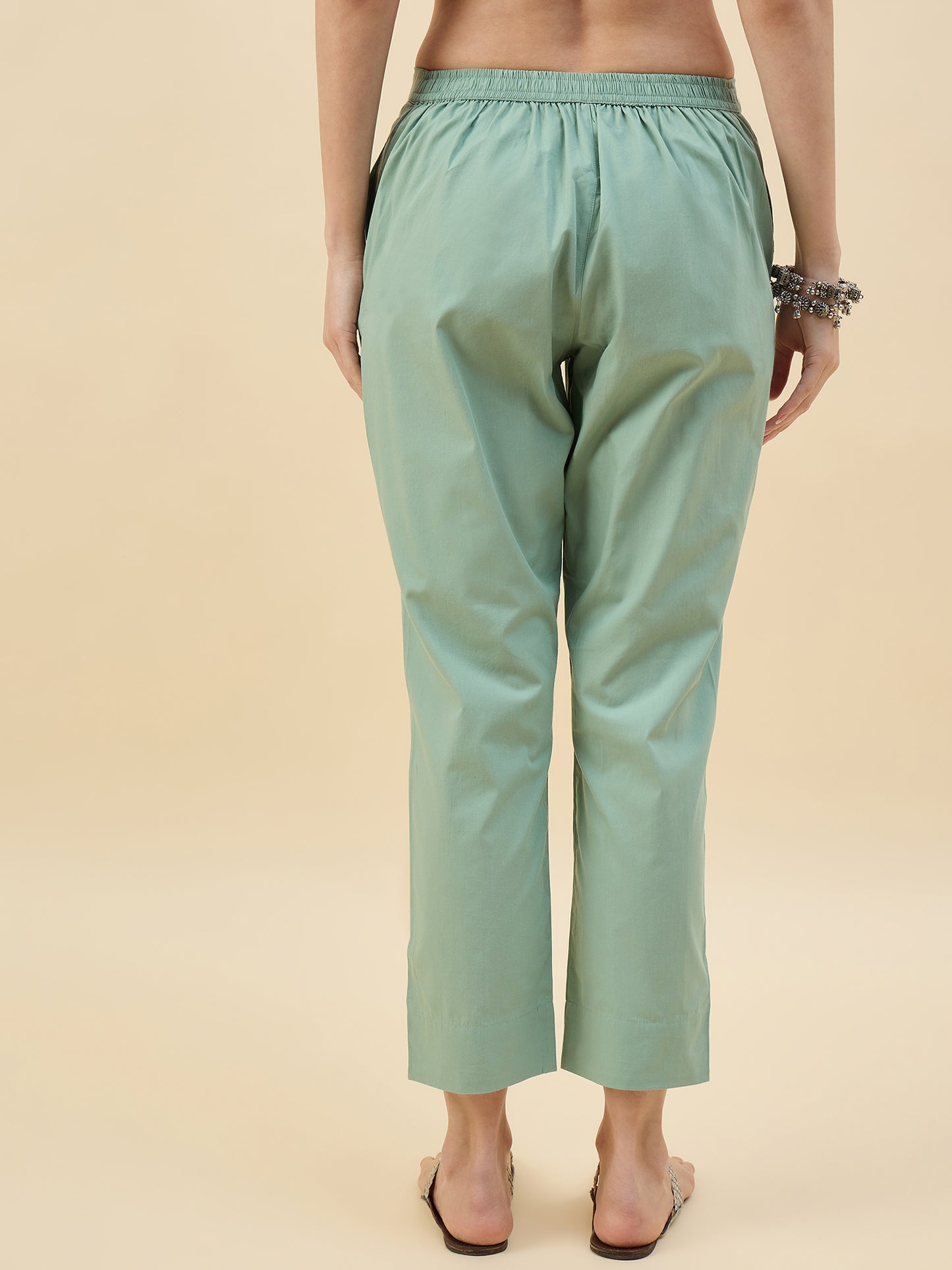 Ethnic Set Women Solid Trousers