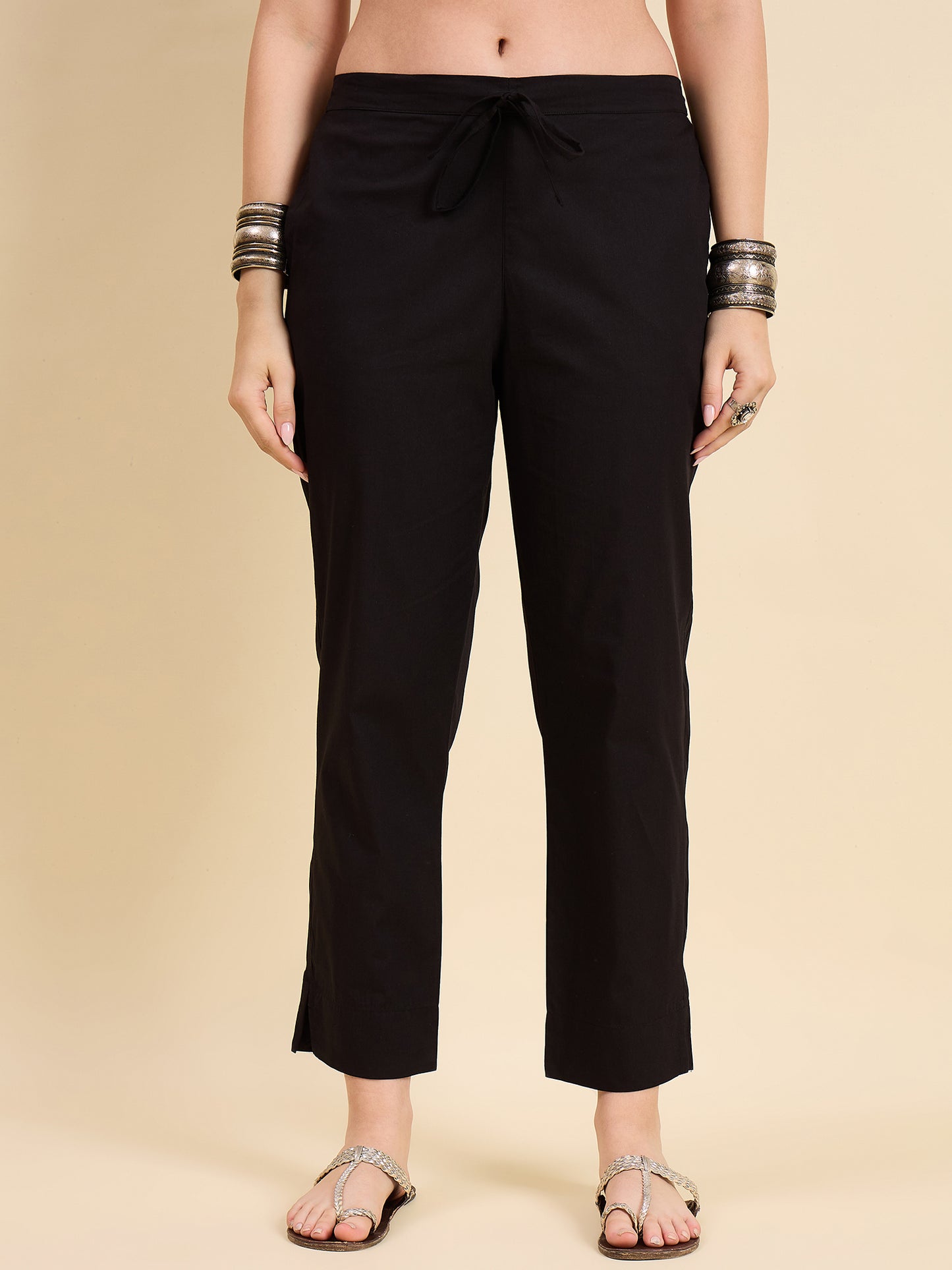 Ethnic Set Women Solid Trousers