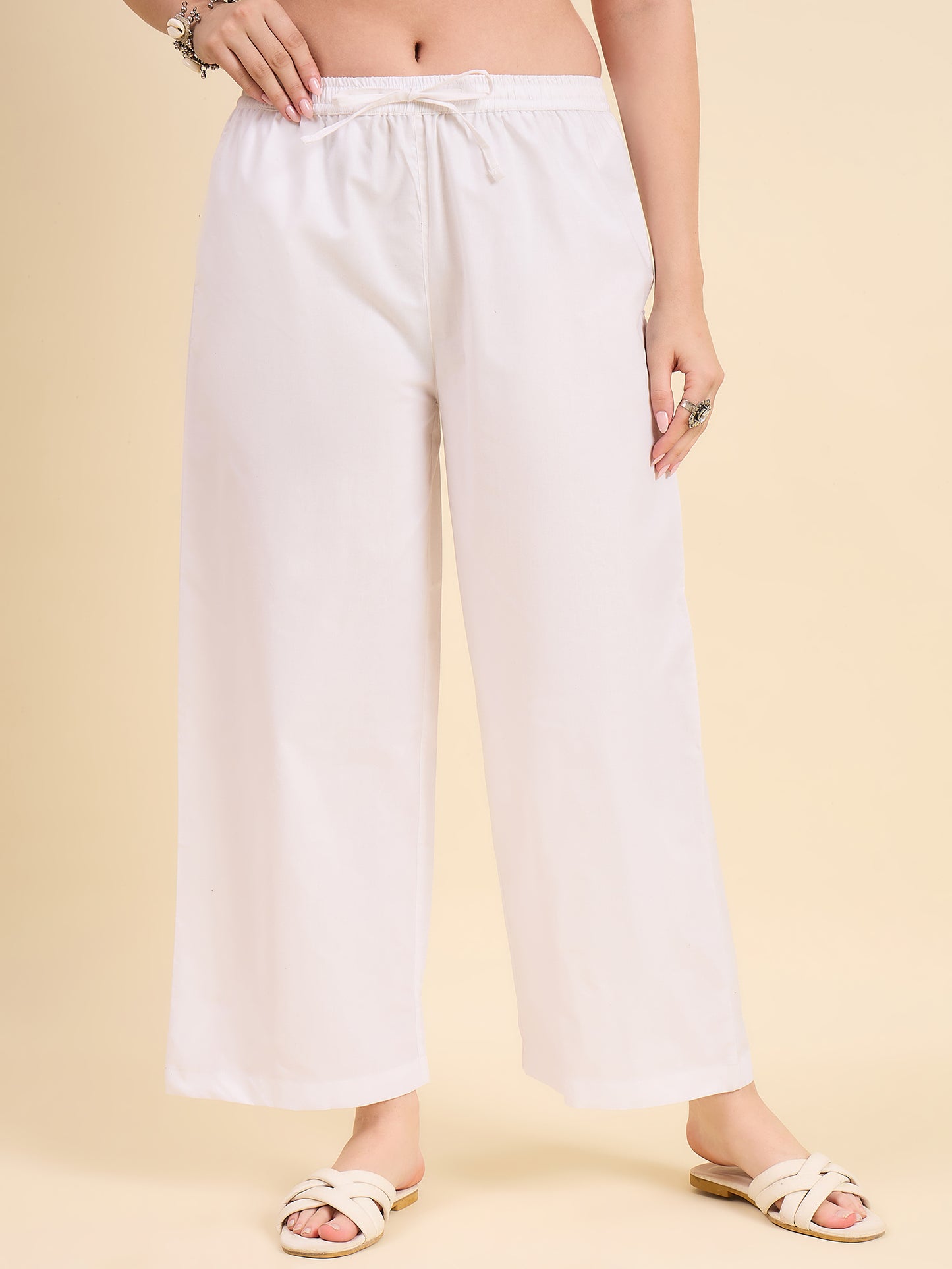 Ethnic Set Women Solid Palazzos