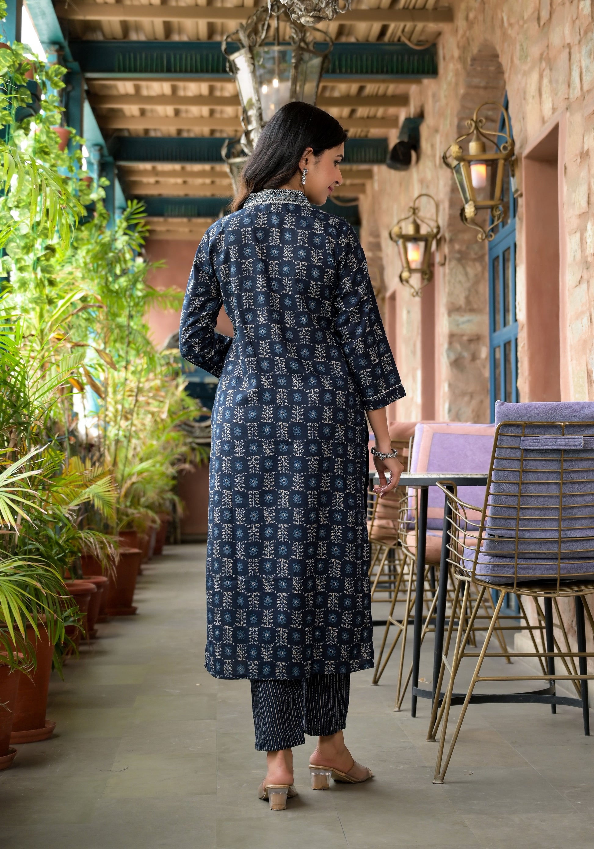 Ethnic Set Women Embroidery Straight Kurta and Pant set with Dupatta - Ethnic Set
