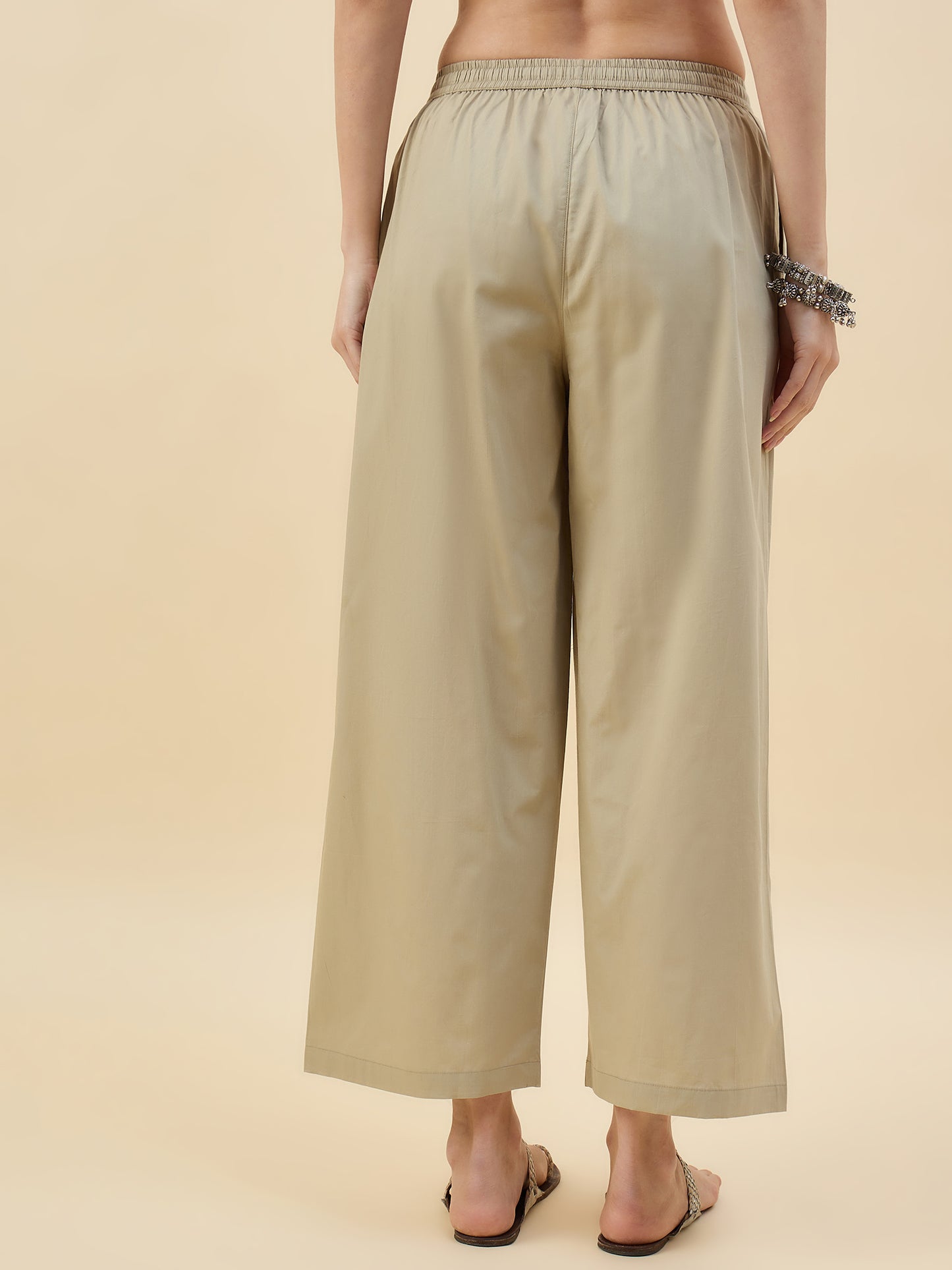 Ethnic Set women Solid  Cotton Palazzos