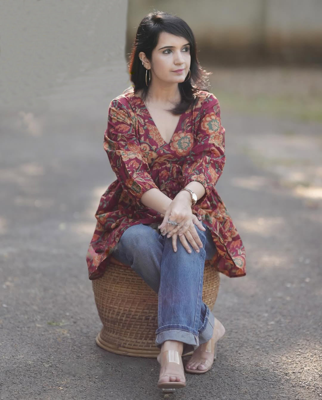 Ethnic Set Women Floral Printed Short Kurta