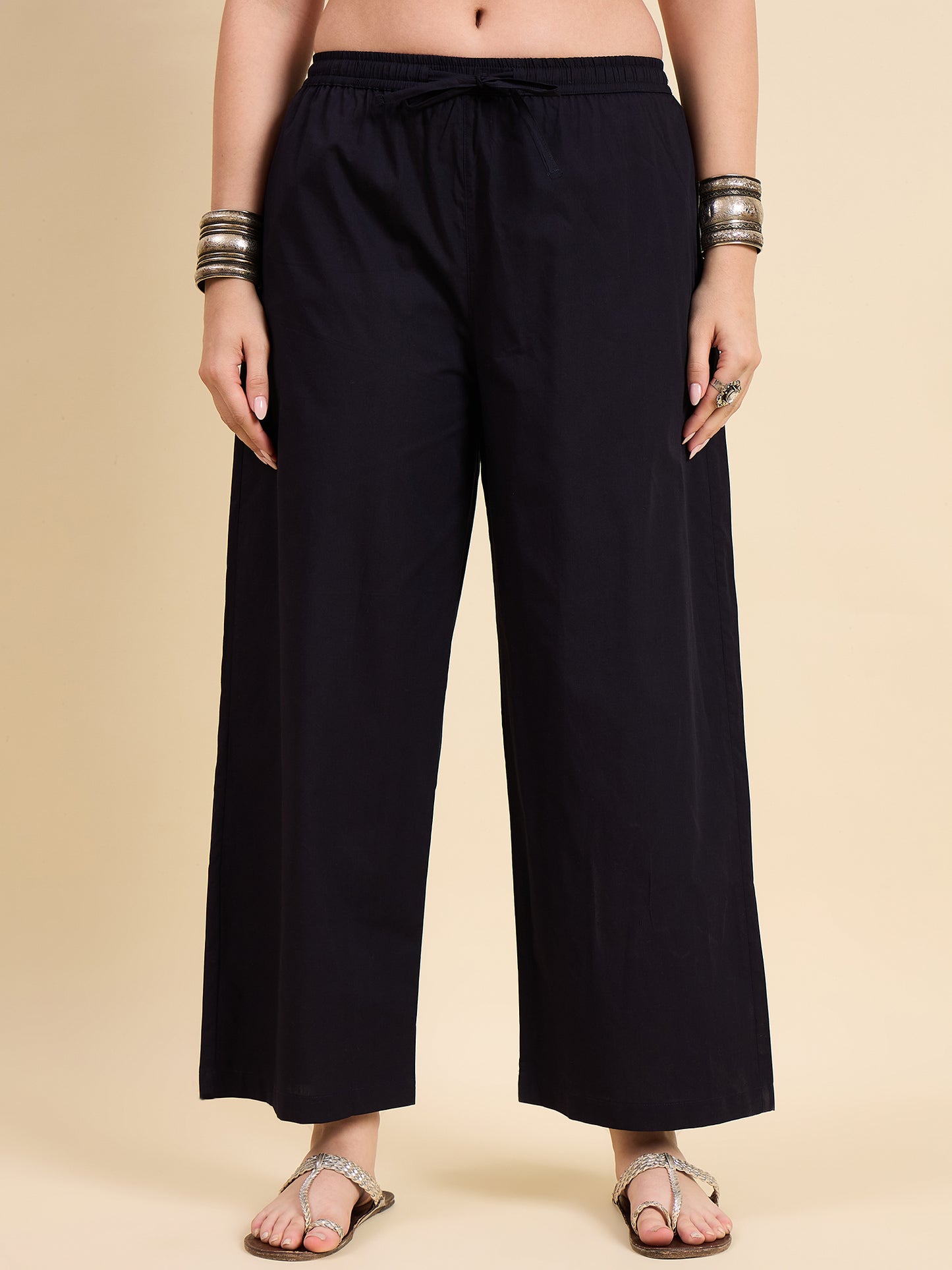 Ethnic Set Women Solid Palazzos