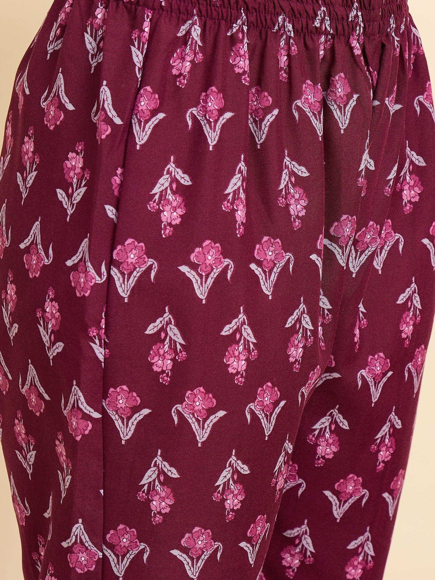 Ethnic Set Women Floral Printed Anarkali Kurta And Pant Set With Dupatta