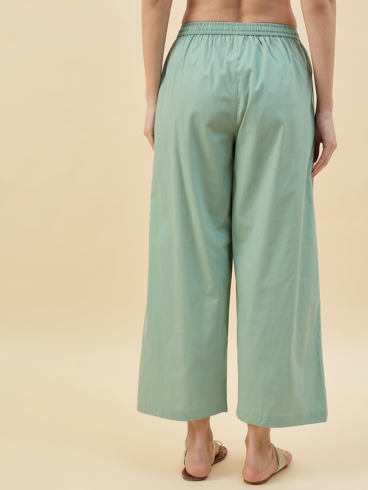 Ethnic Set Women Solid Palazzos