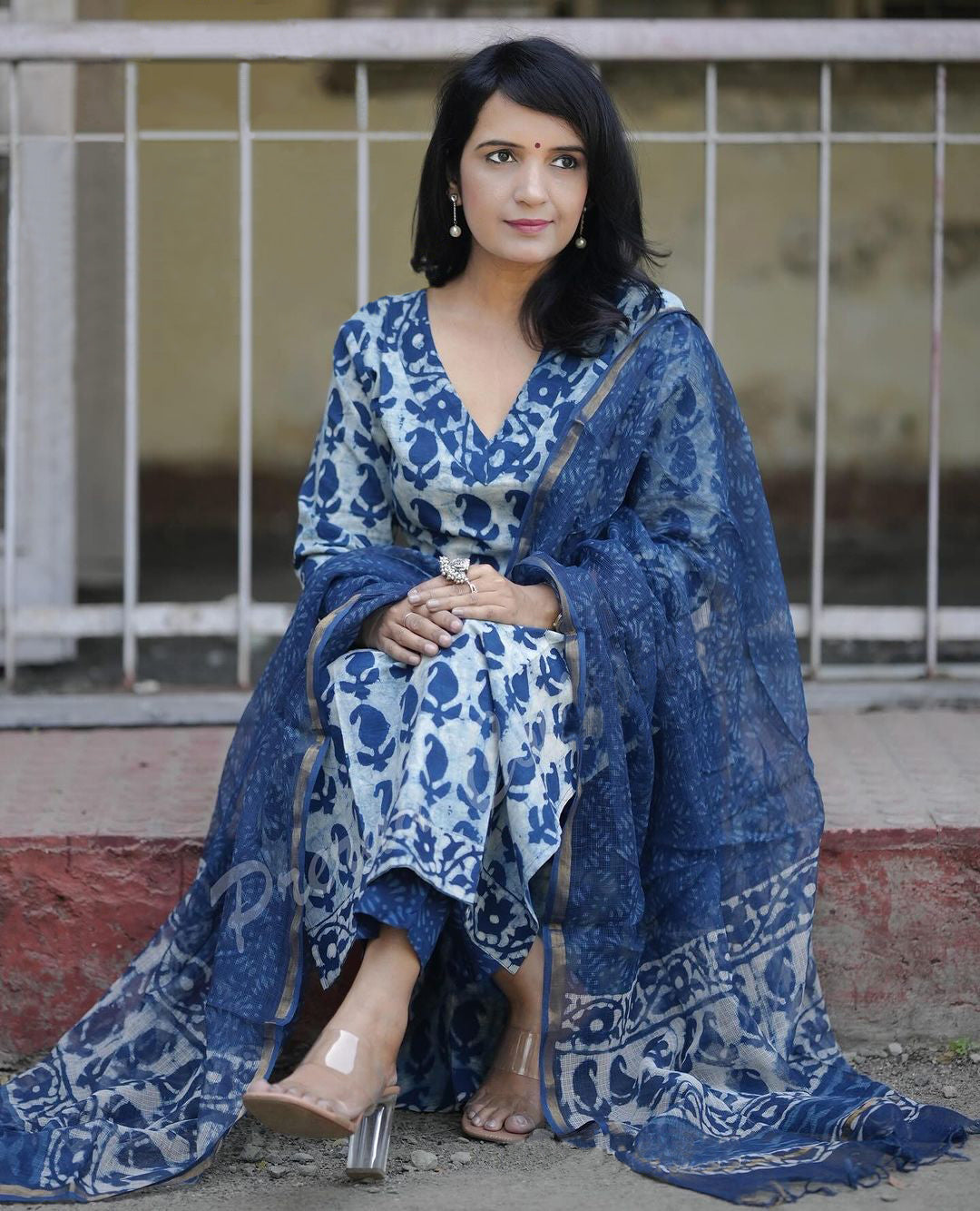 Ethnic Set Women Straight Printed Kurta and Pant Set With Dupatta