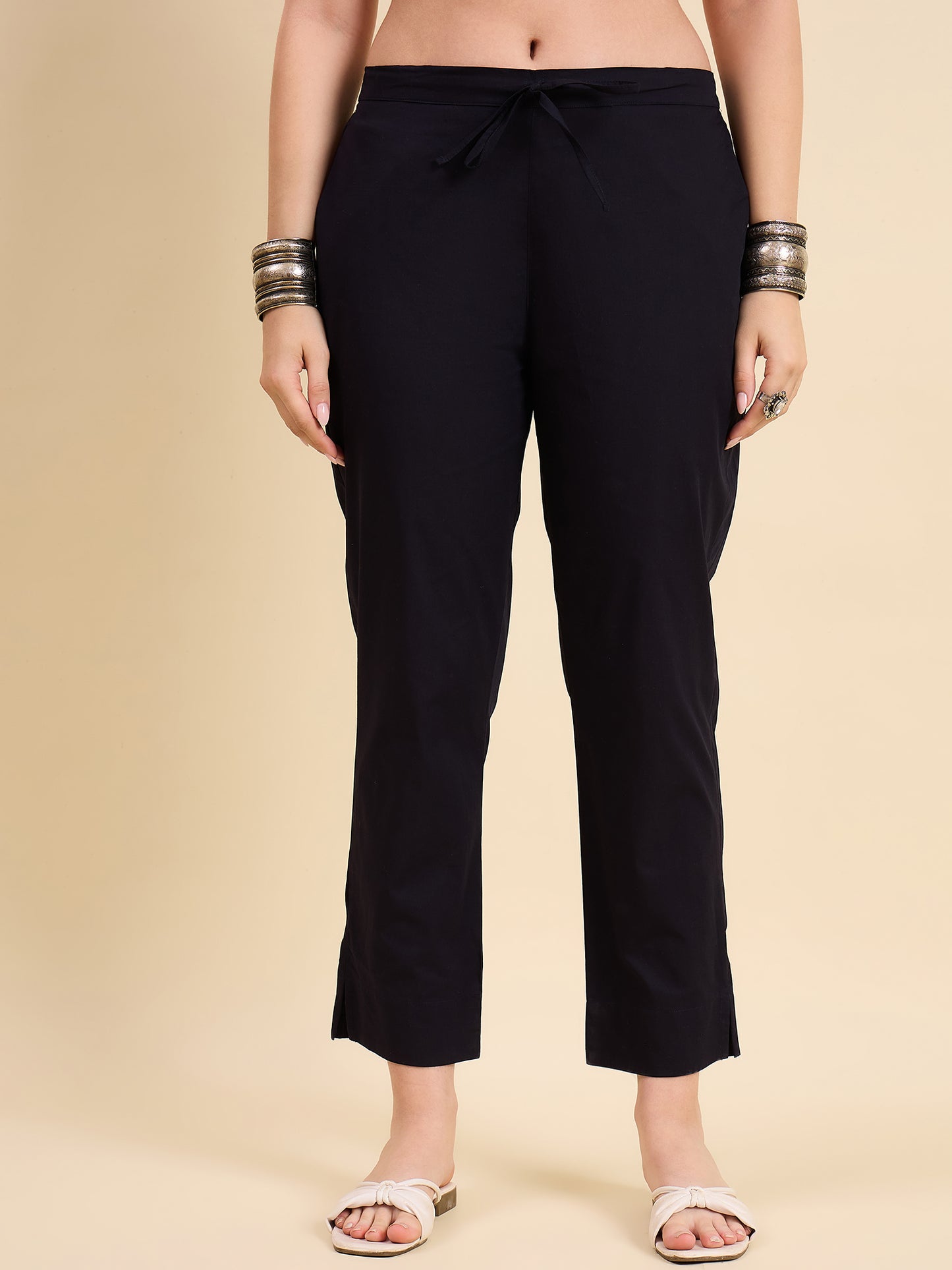 Ethnic Set Women Solid Trousers