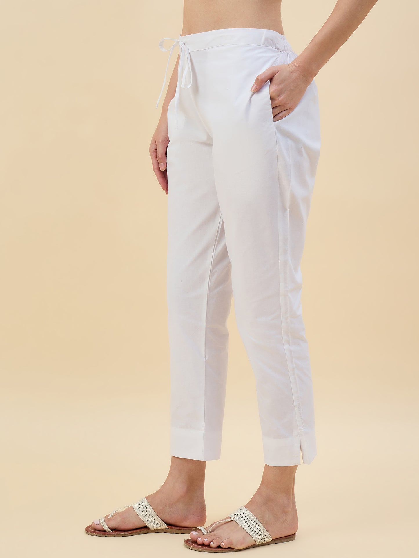 Ethnic Set Women Solid Trousers