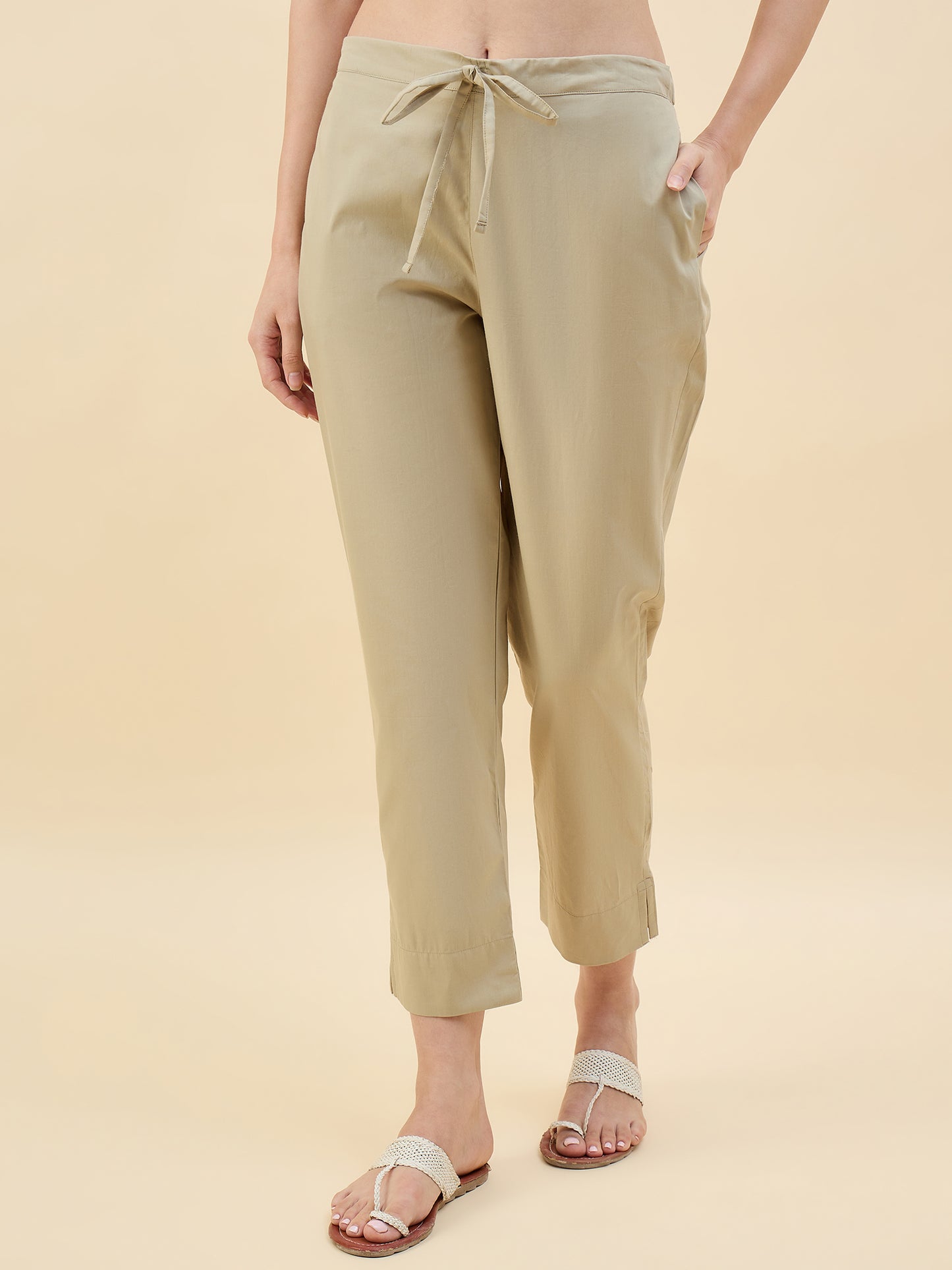 Ethnic Set Women Solid Trousers
