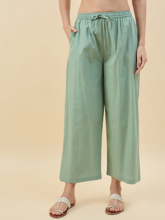 Ethnic Set Women Solid Palazzos