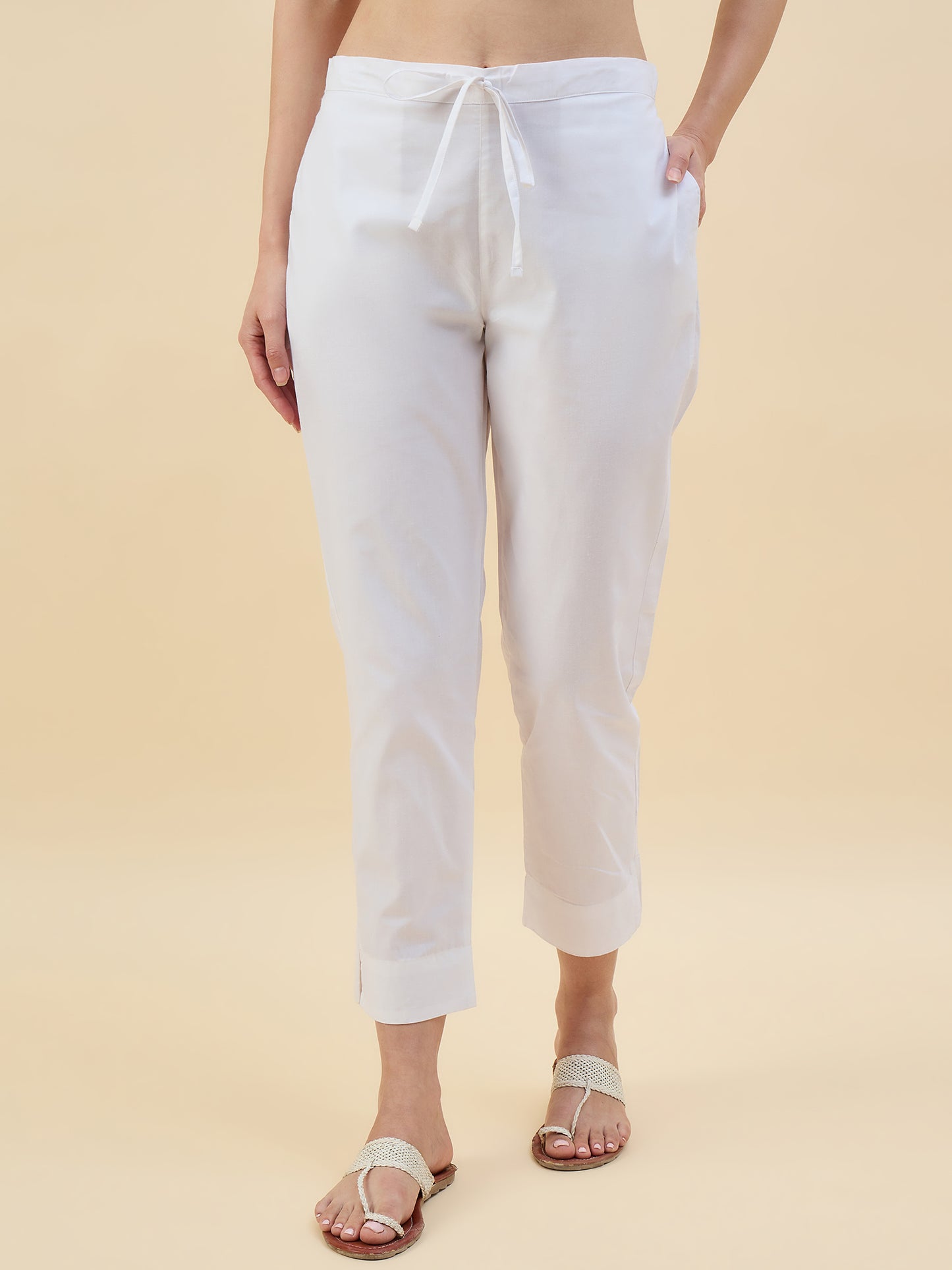 Ethnic Set Women Solid Trousers