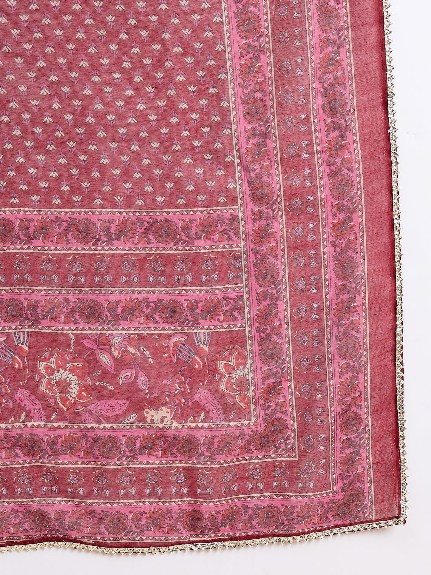 Ethnic Set Women Printed A-Line Kurta And Pant Set With Dupatta