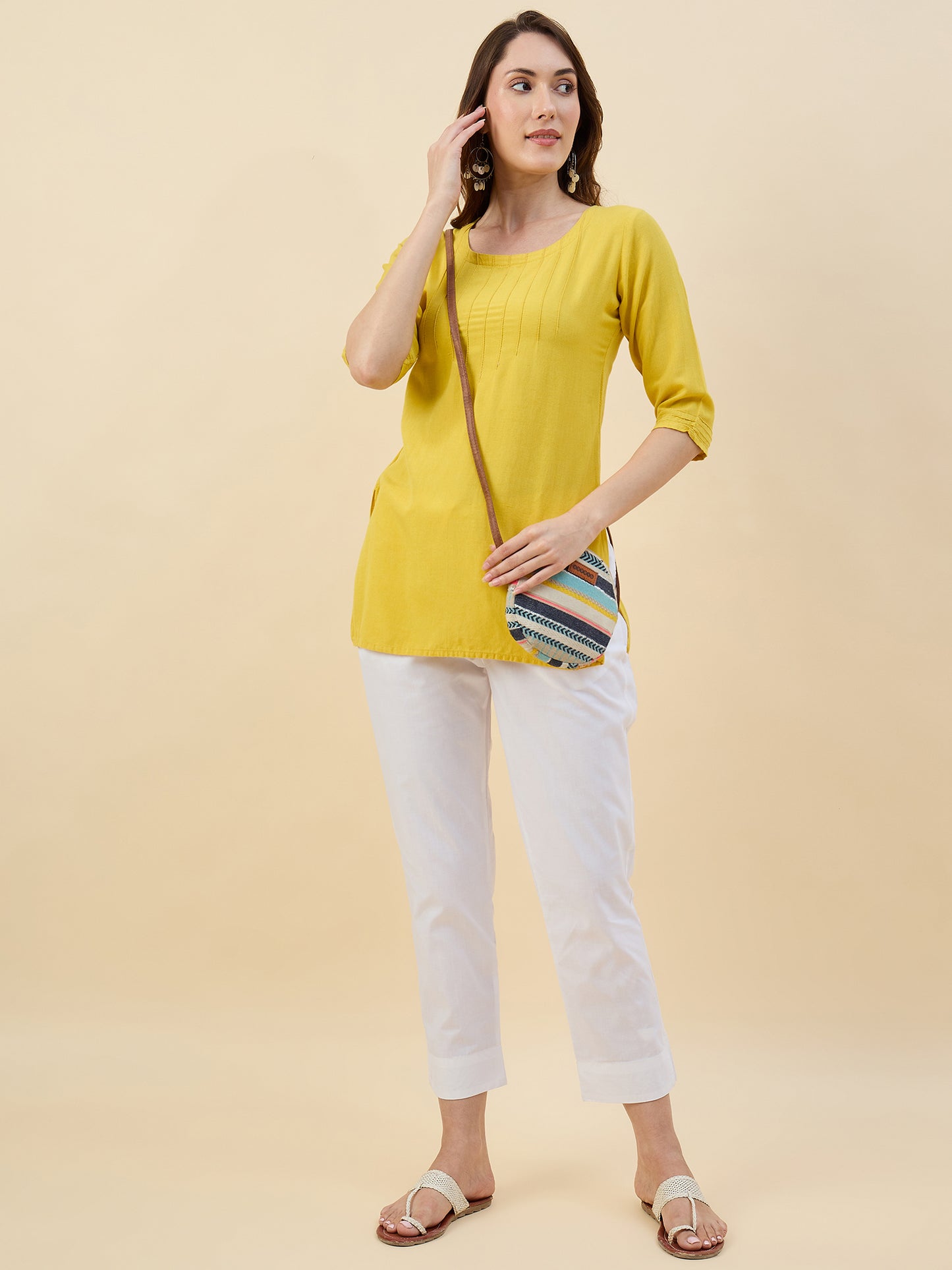 Ethnic Set Women Solid Trousers