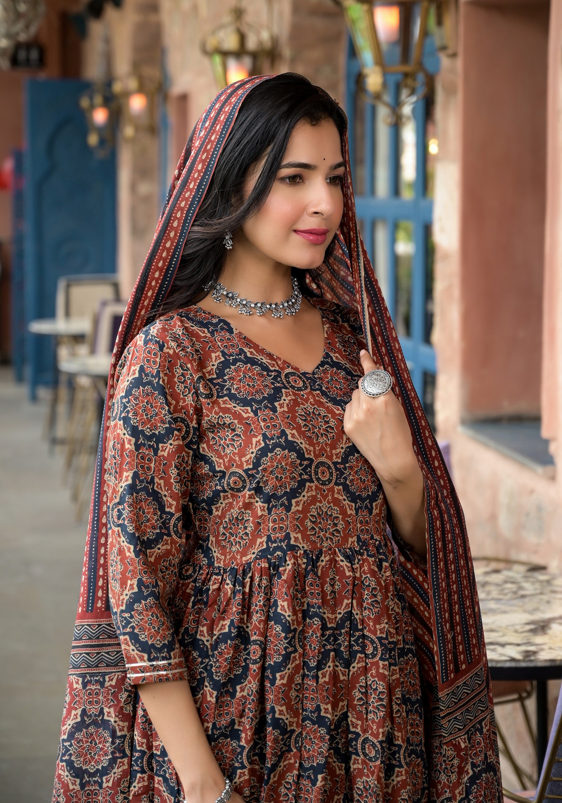 Ethnic Set Women Embroidery Anarkali Kurta and Pant set with Dupatta - Ethnic Set